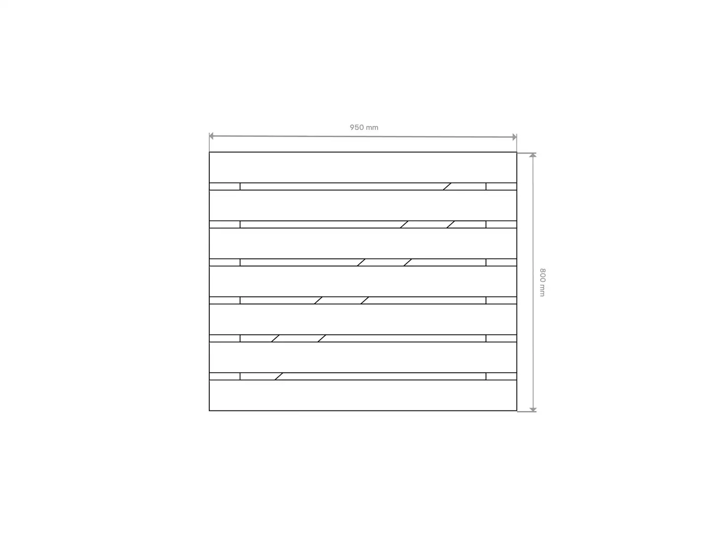 Portti, vaakalaudoitus, grafiitin harmaa, 95x80cm - 3