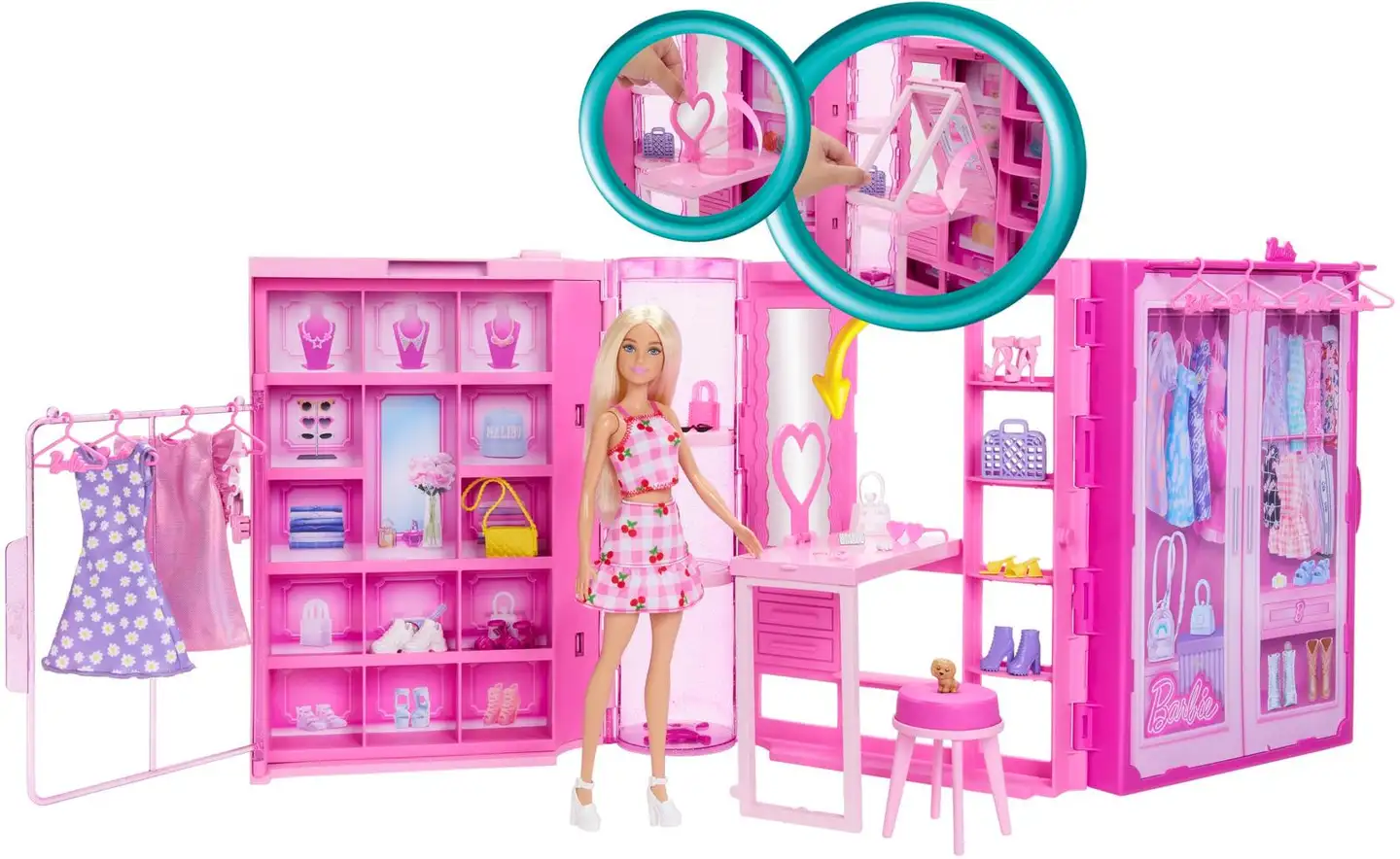 Barbie Fashion Fun unelmien vaatekaappi ja nukke - 1