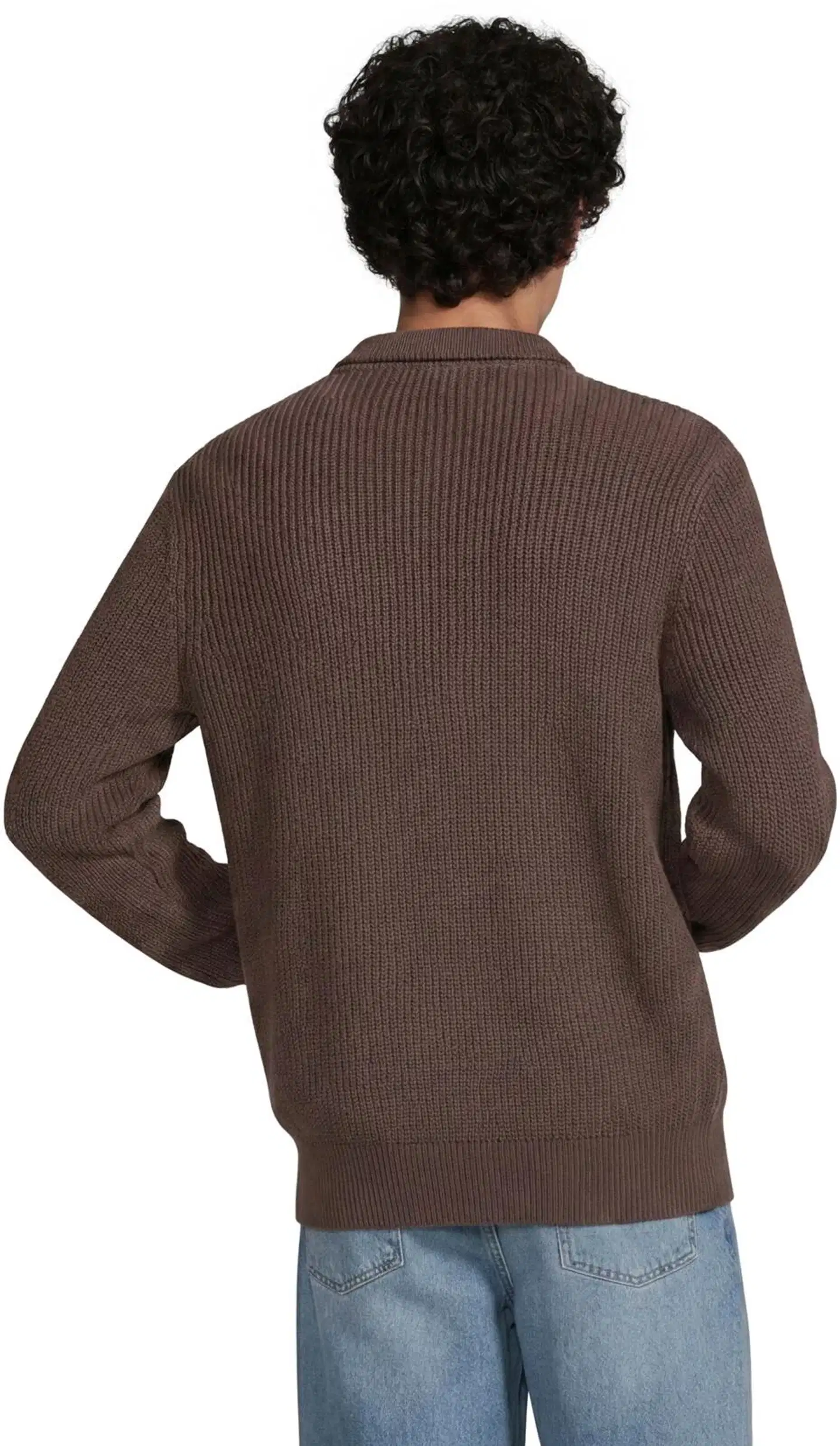 WKLY. miesten vetoketjuneuletakki acid wash CYCLO® 195W312666 - Chocolate - 3