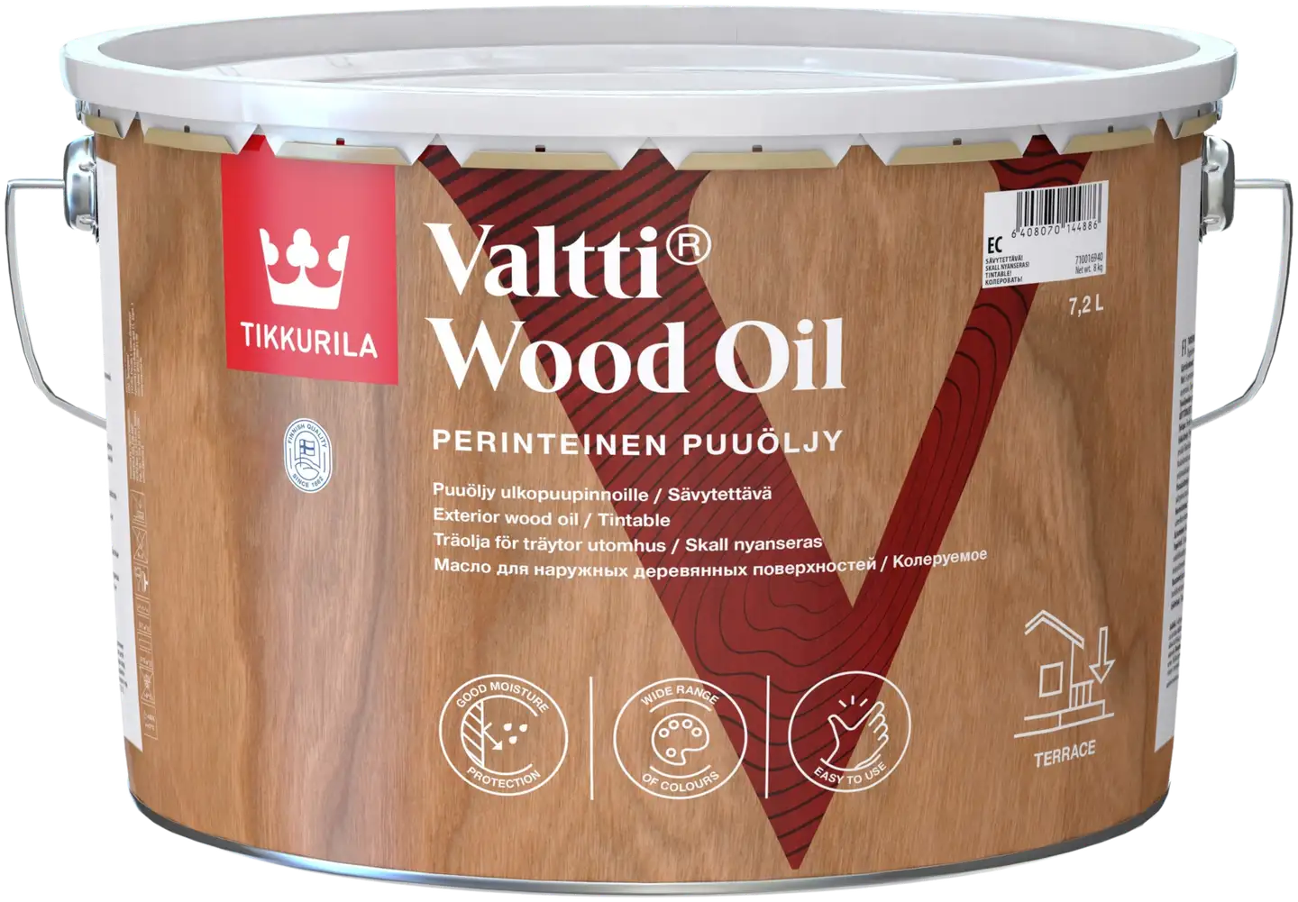 Tikkurila puuöljy Valtti Wood Oil 7,2 l EC sävytettävä