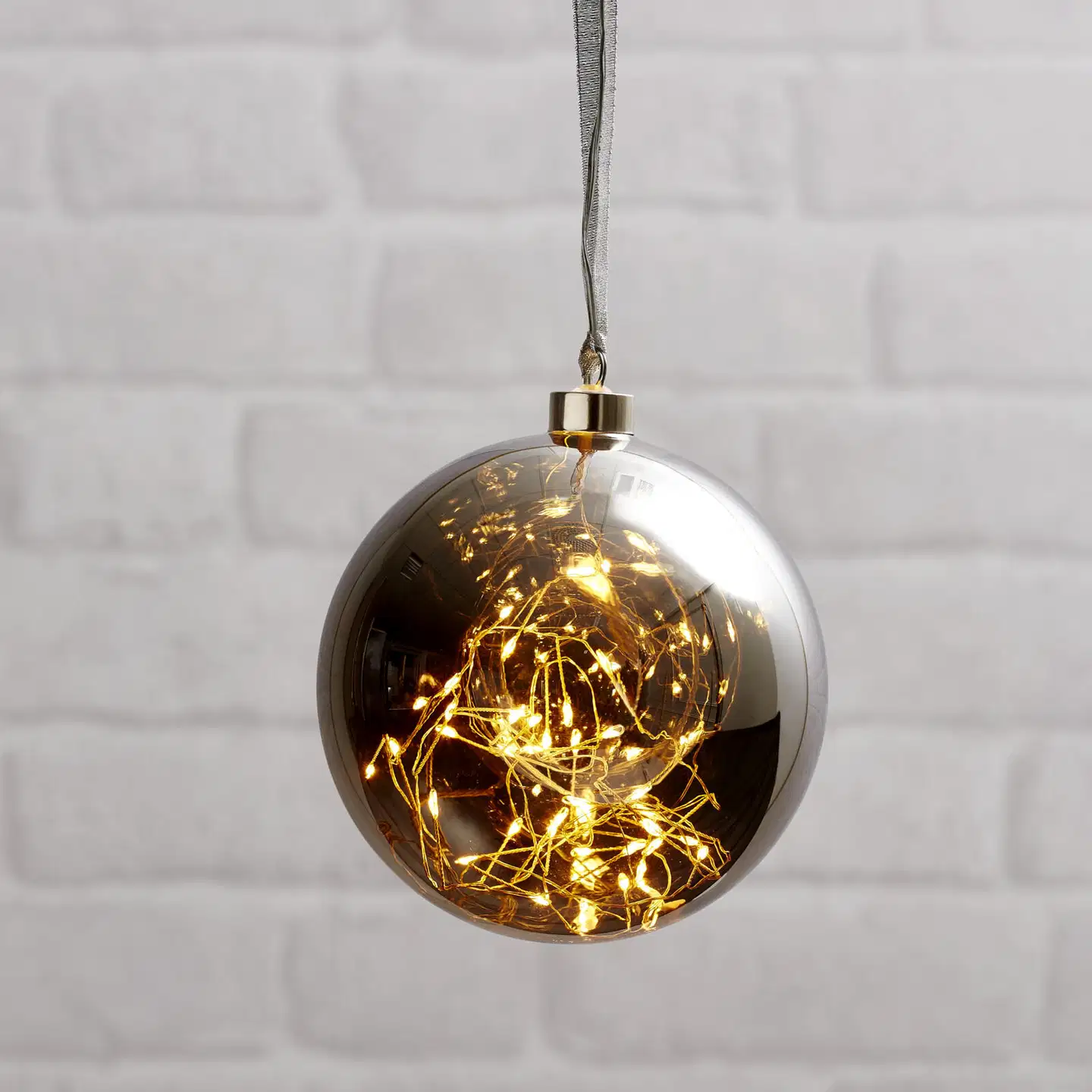 Star Trading Led-lasipallo Glow 15 cm, savulasi/hopea - 3