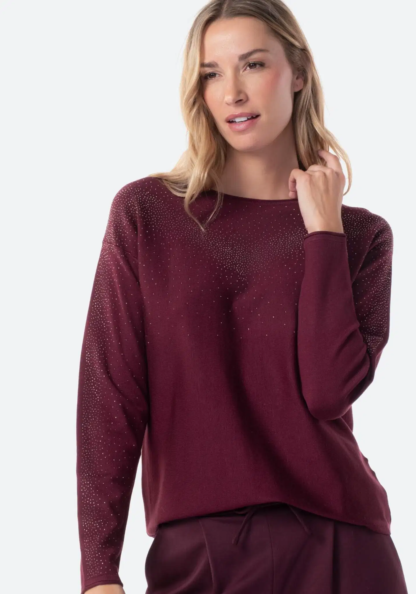 TEX naisten neulospusero glitter I291427 - GRENADINE - 1