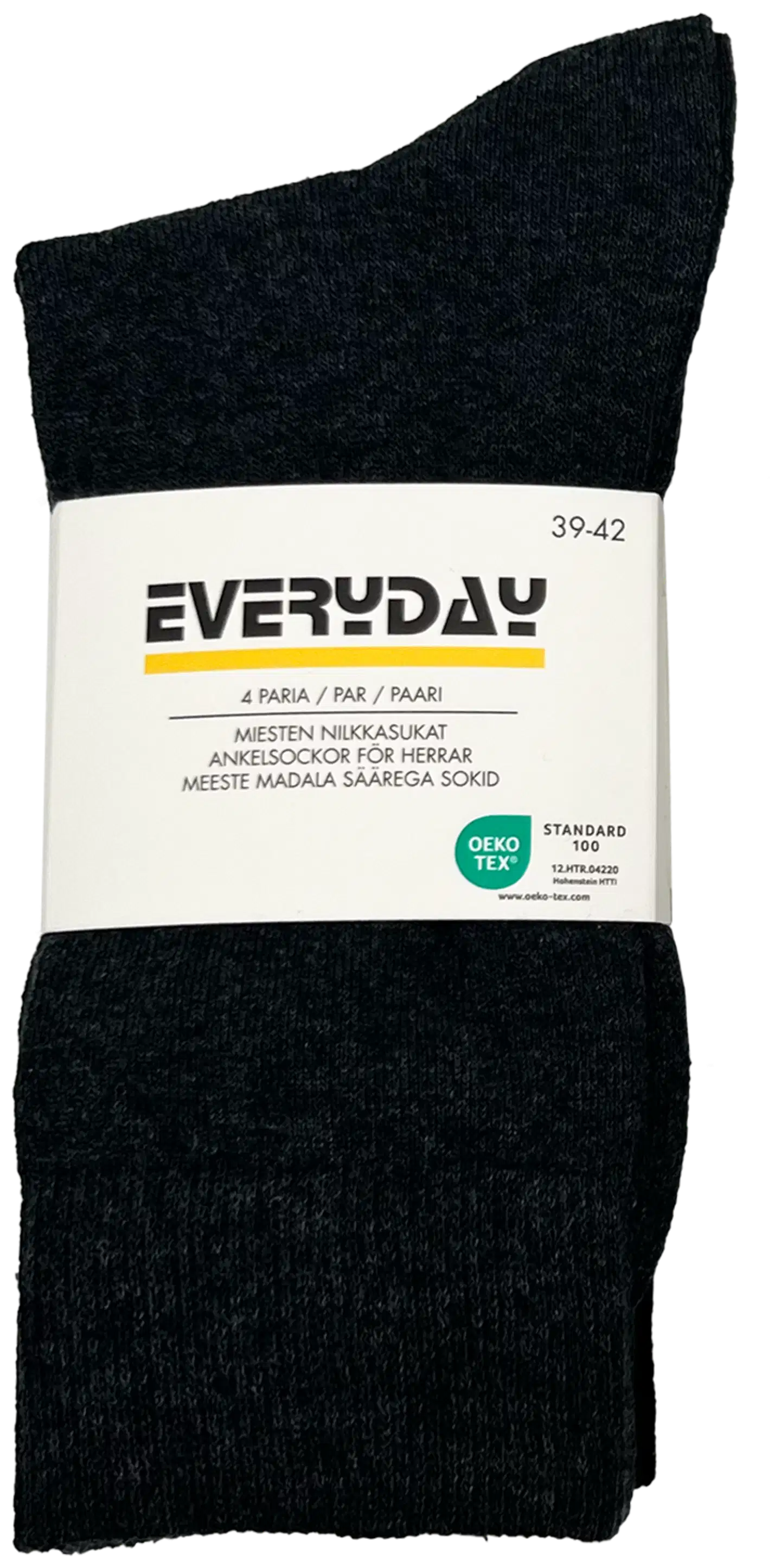 Everyday miesten nilkkasukat BA2025 4-pack - Black/graphite mel - 3