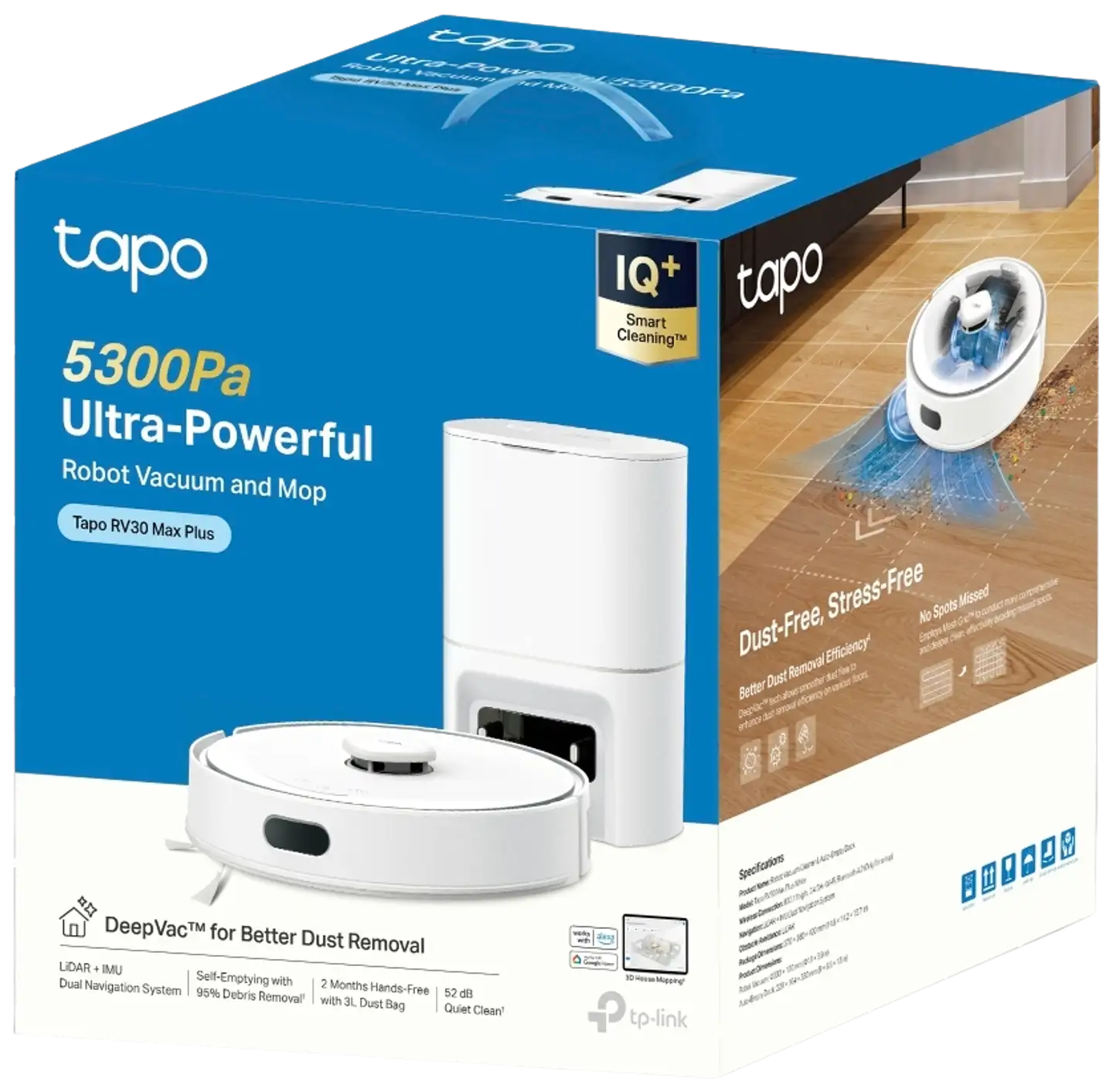 TP-Link Tapo Robottipölynimuri RV30 Max Plus, valkoinen - 5