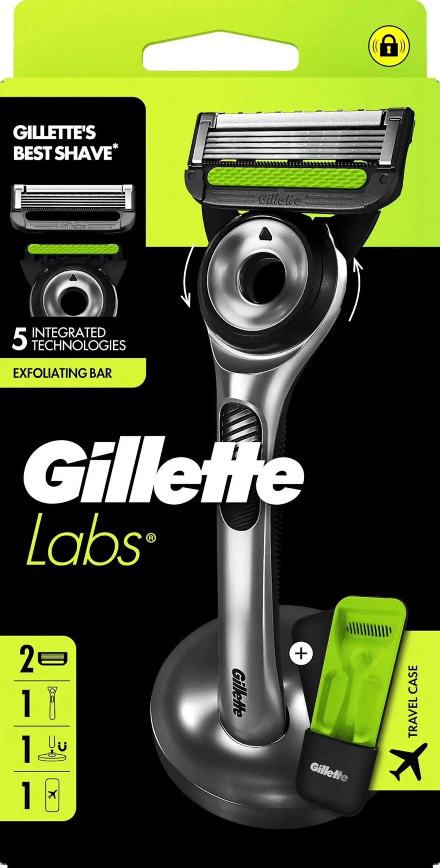 Gillette Labs with Exfoliating Bar partahöylä+matkakotelo+vaihtoterä