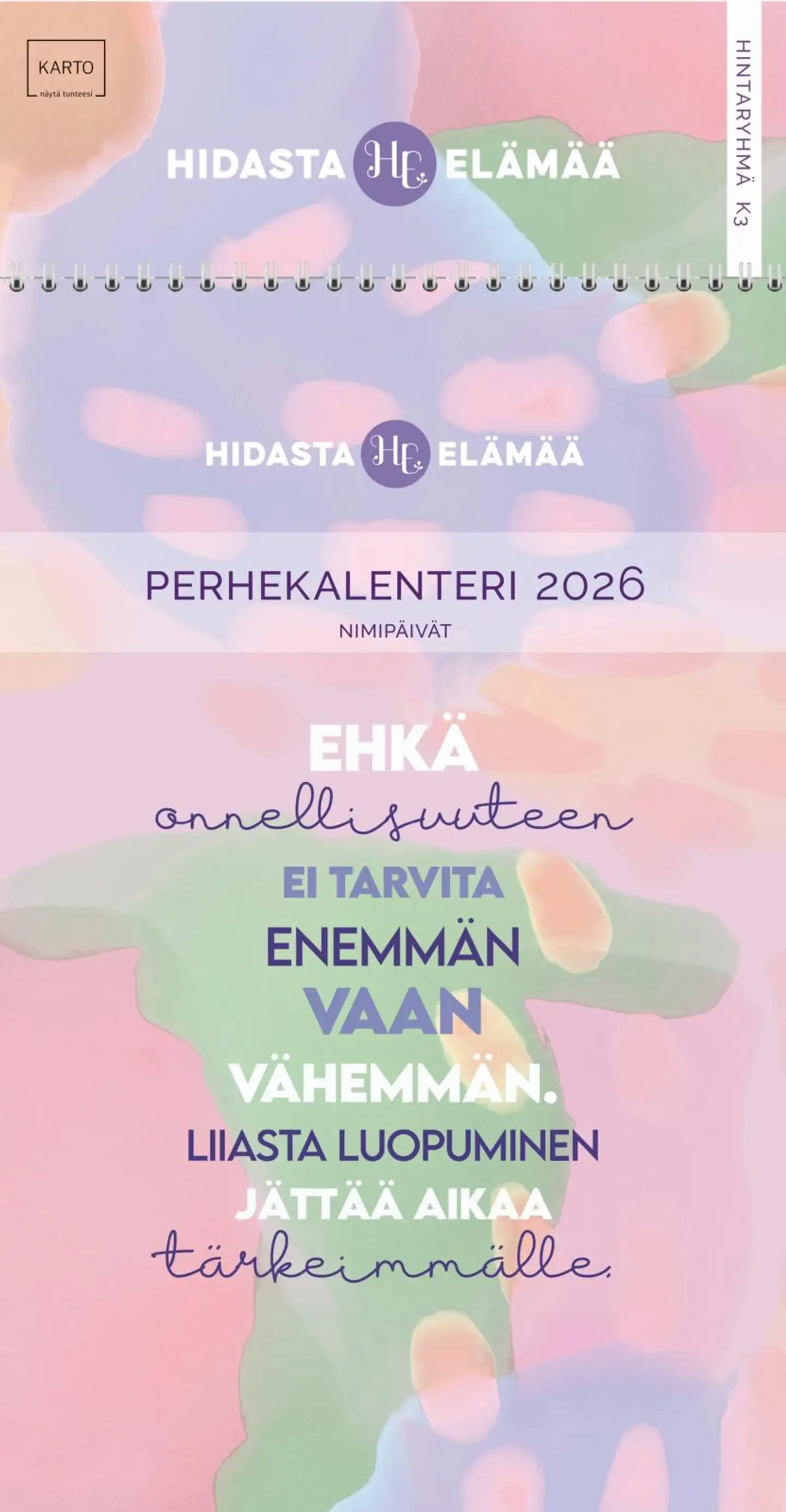 Perhekalenteri 2026 hidasta elämää - 1