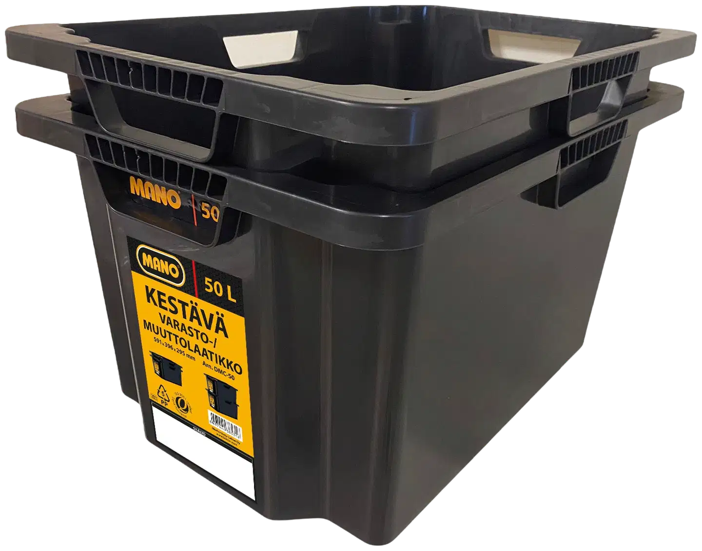 MANO varasto/muuttolaatikko 50 l musta - 4