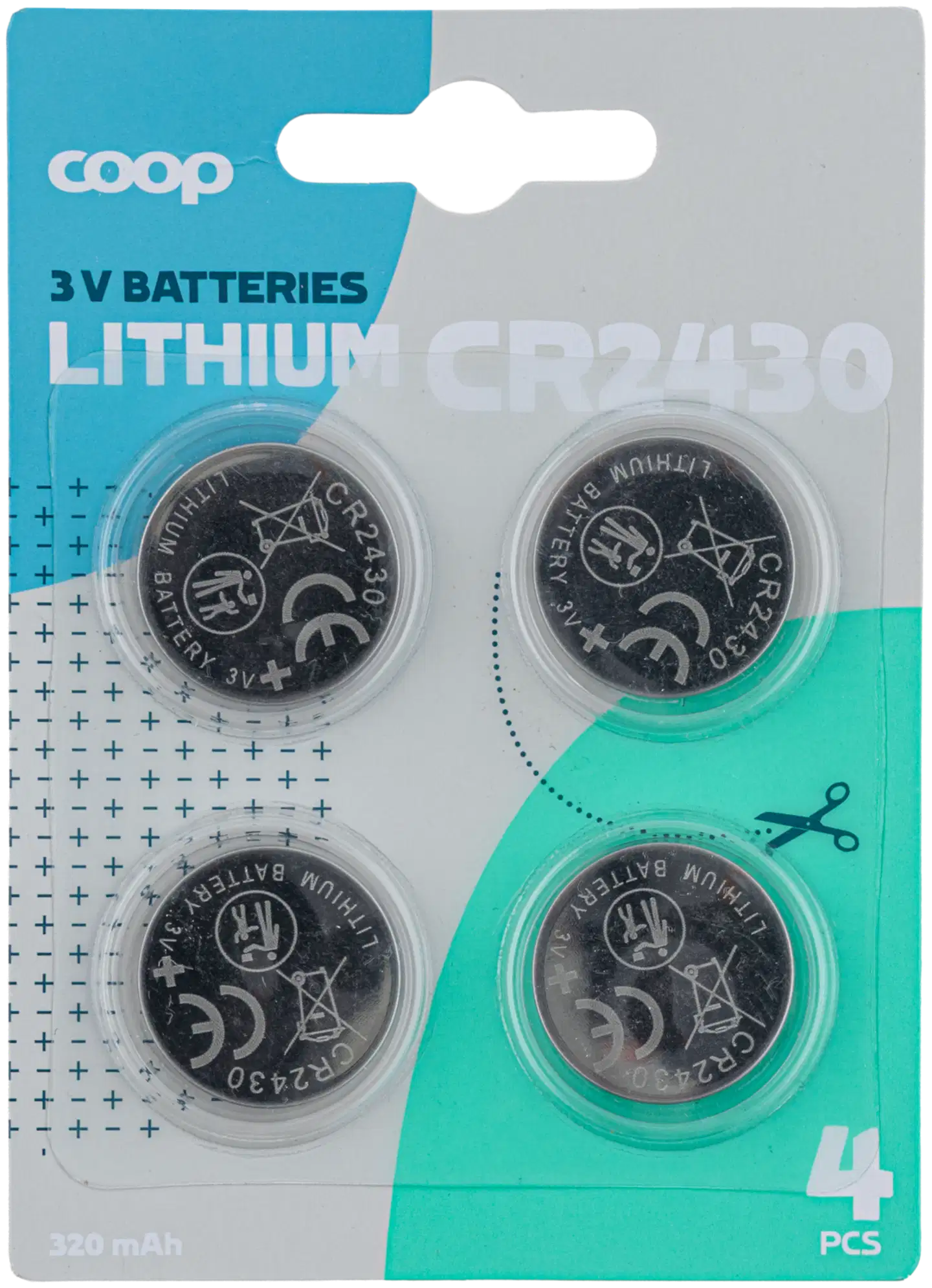 Coop litiumparisto 3V CR2430 4 kpl