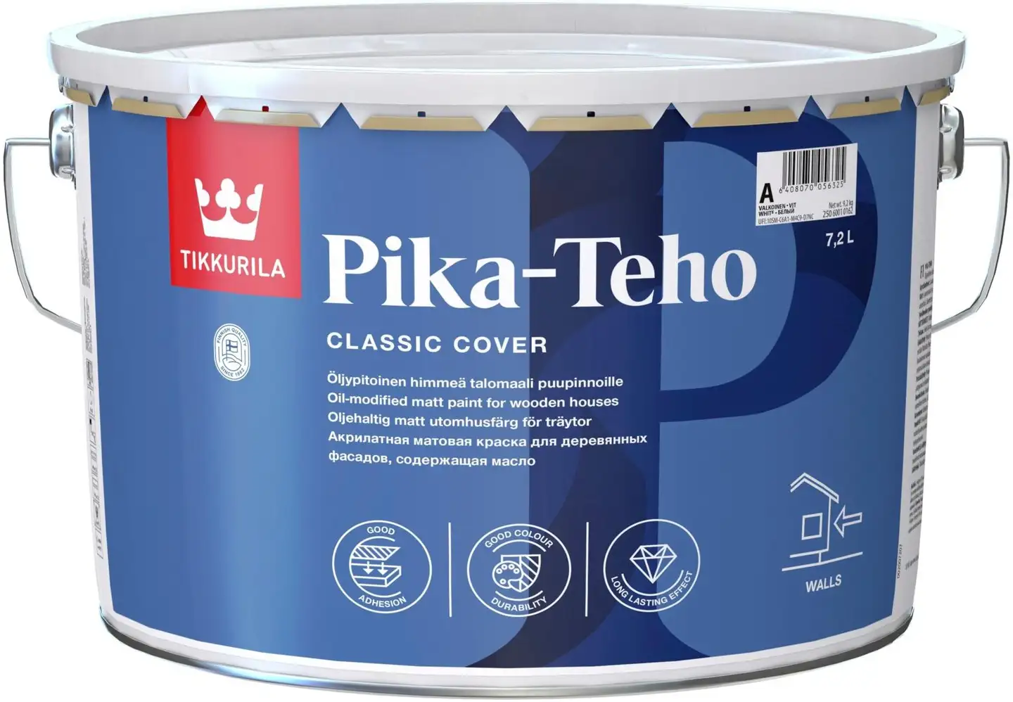 Tikkurila Pika-Teho talomaali 7,2l A valkoinen sävytettävissä himmeä