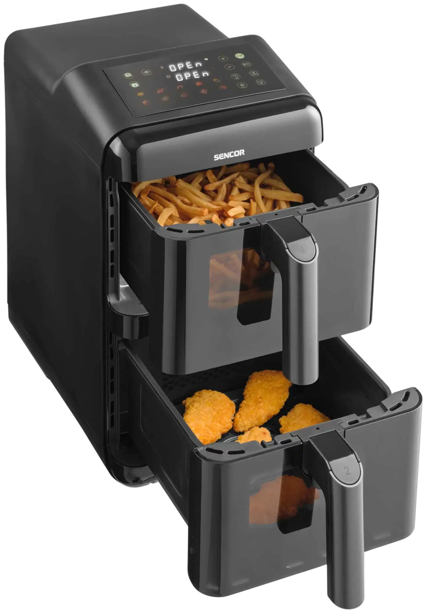 SENCOR Dual Air Fryer kiertoilmakypsennin SFR 1250BK - 1