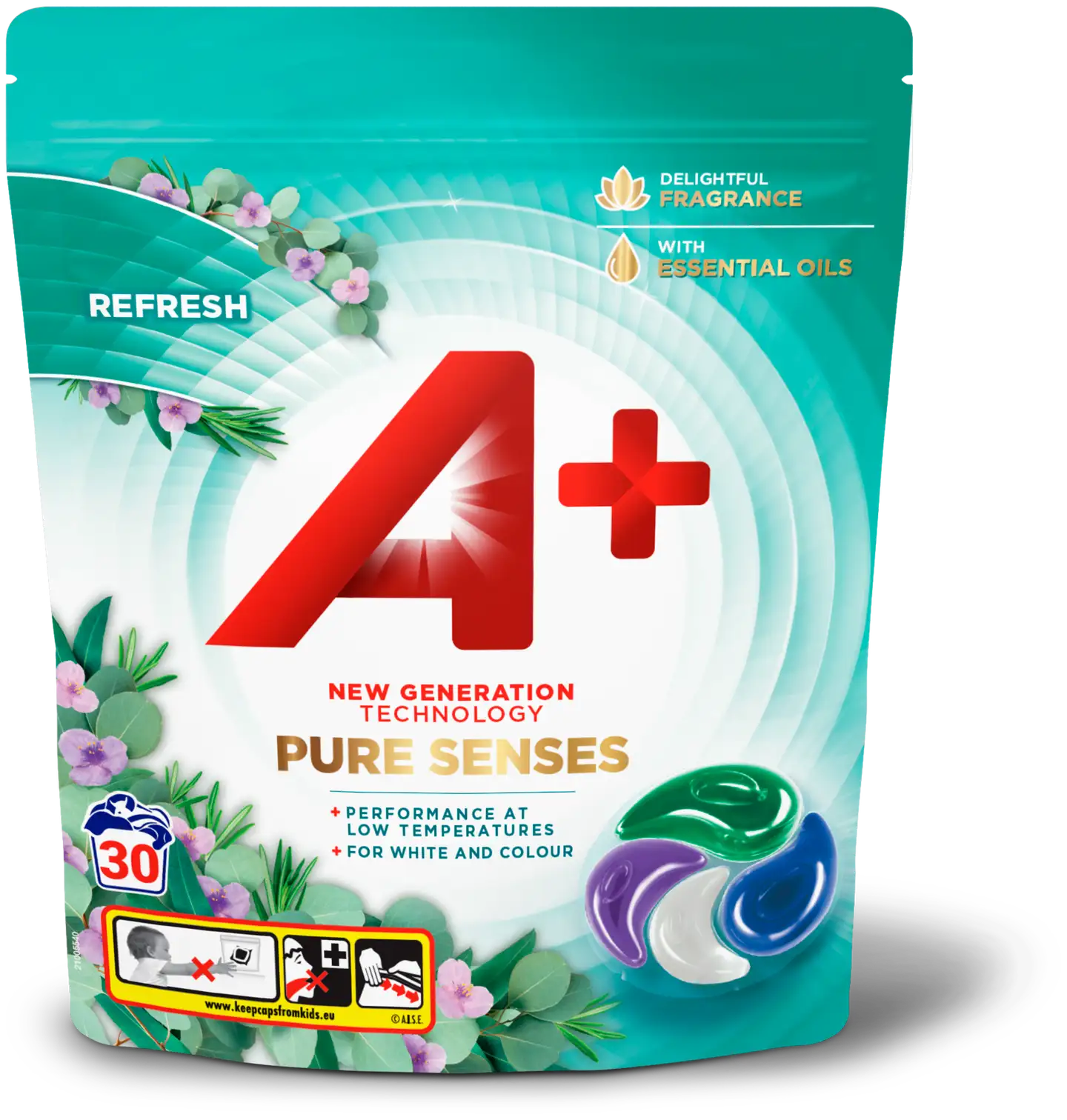 A+ Pure Senses Refresh pyykinpesukapseli 30 kpl