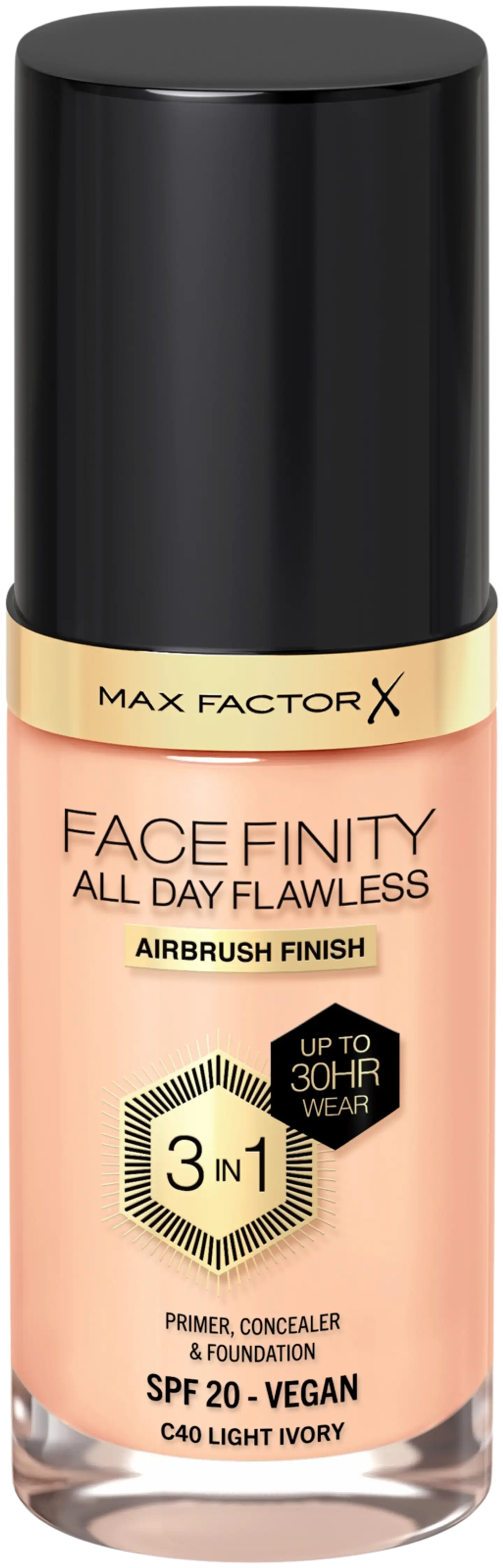 Max Factor Facefinity All Day Flawless Foundation meikkivoide 30 ml - Light ivory - 1