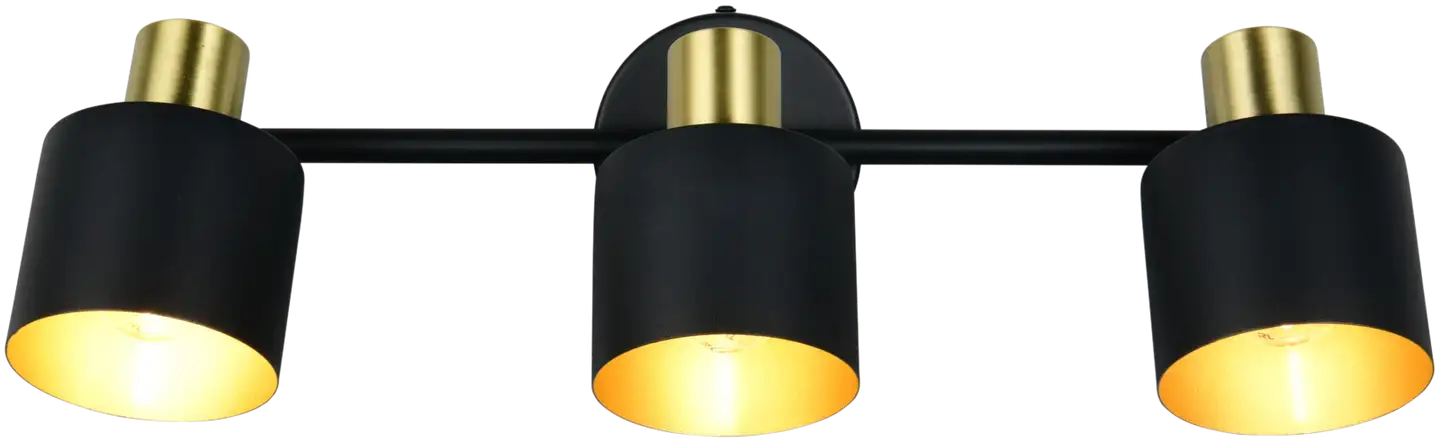 Trio spottivalaisin Eva 3-os musta/kulta E14 - 2