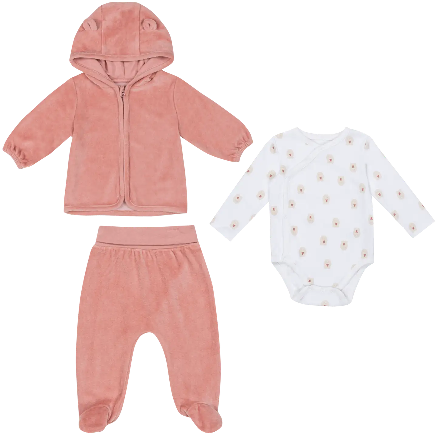 TEX BABY vauvojen setti takki, leggingsit ja body I990792 - PINK DARK - 1