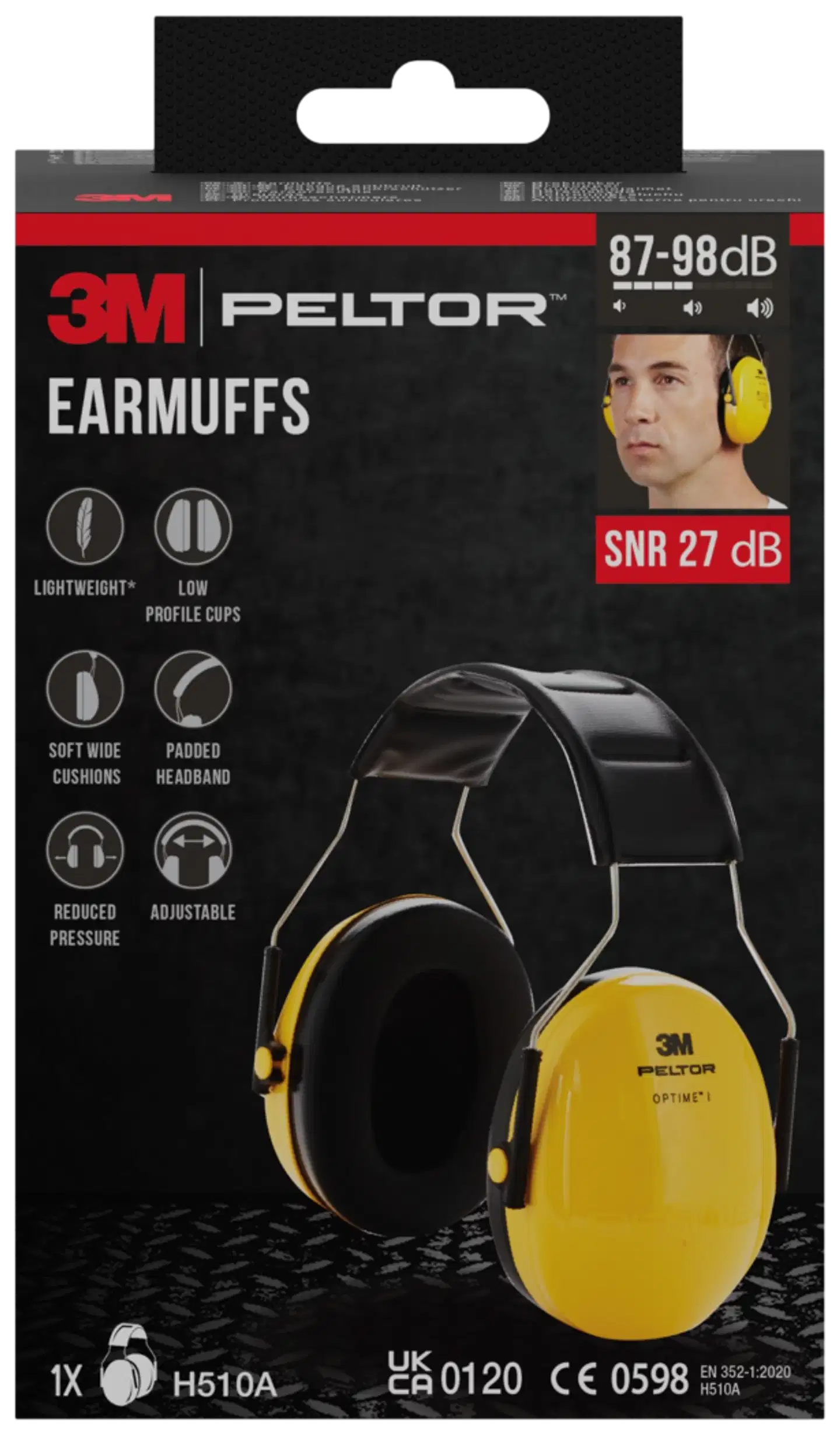 3M™ PELTOR™ Optime™ I Kuulonsuojain H510A, SNR-arvo 27 dB, keltainen - 1