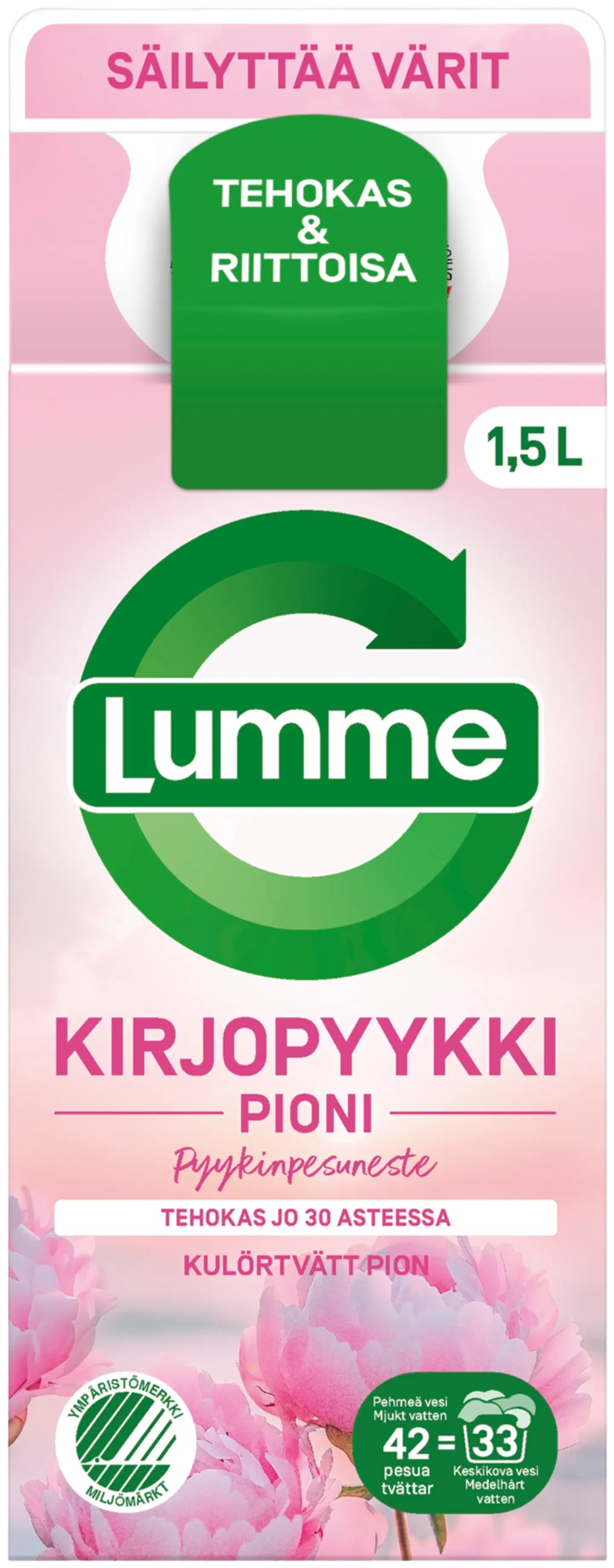Lumme Kirjopyykki Pioni tiivistetty pyykinpesuneste 1500ml
