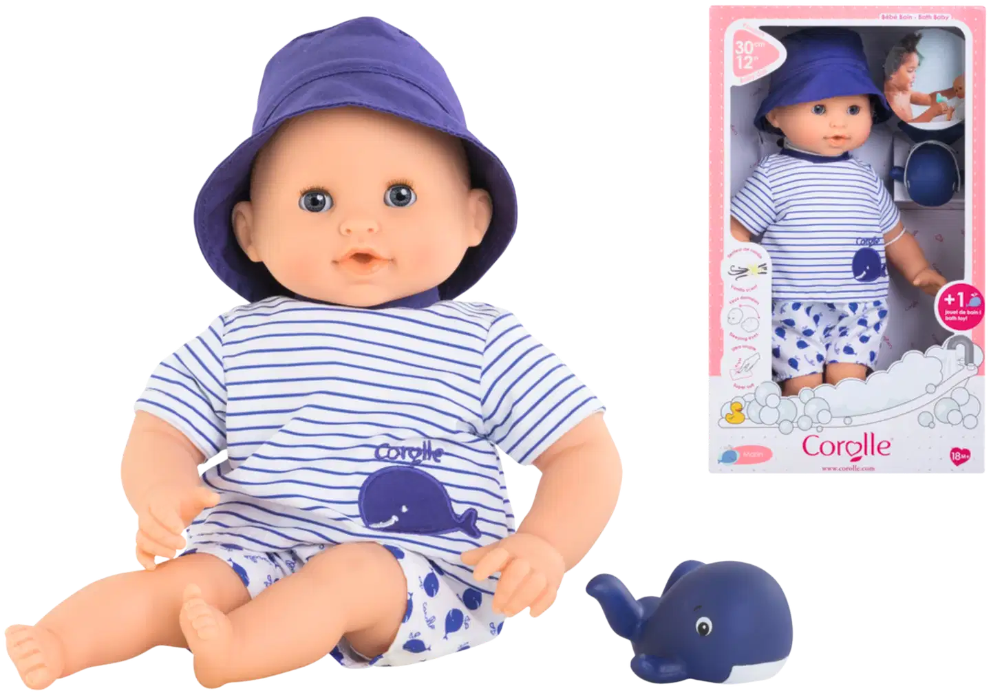 Corolle - Marin kylvetettävä nukke, 30 cm, ja kylpyvalas - 1