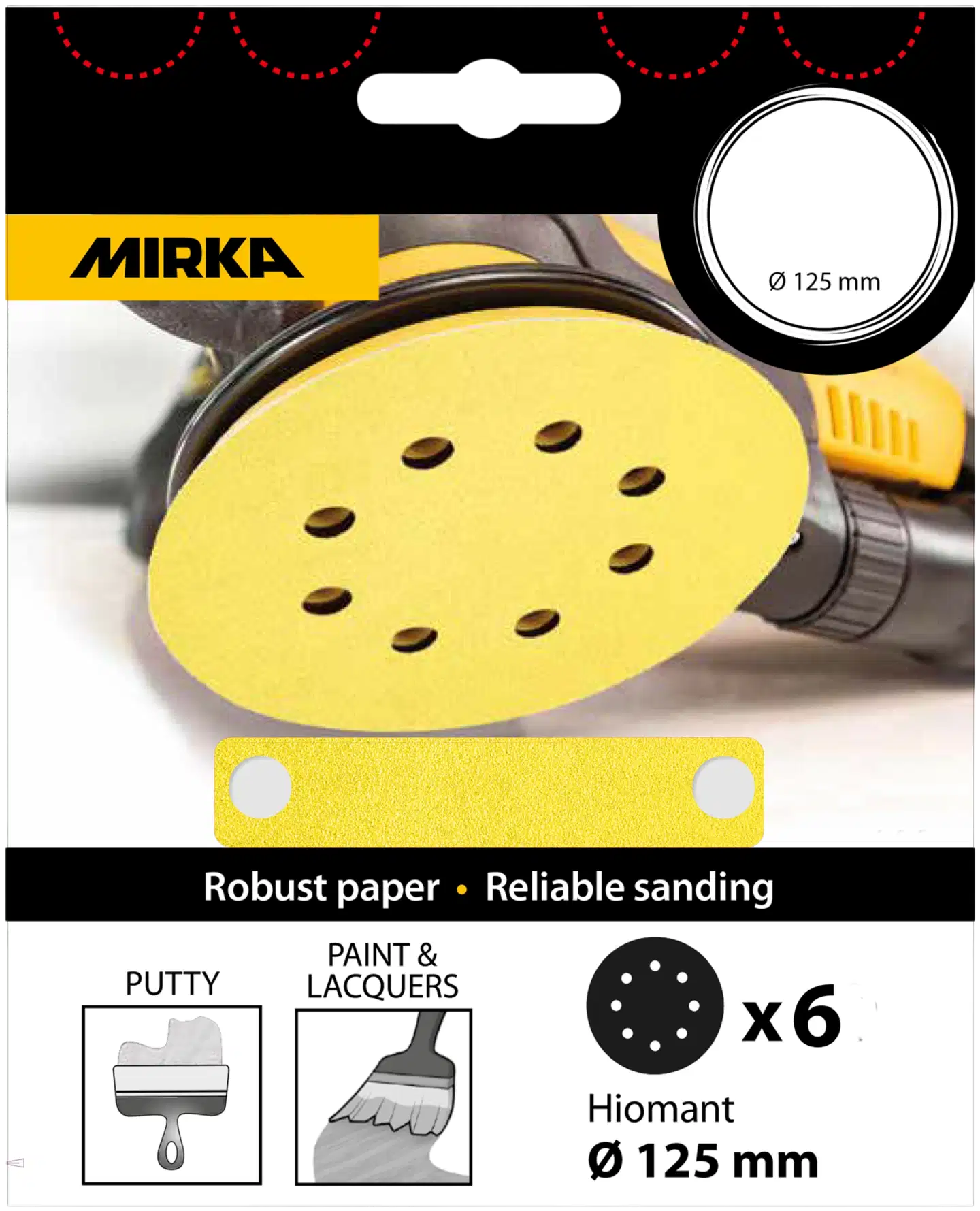 Mirka hiomapyörö HIOMANT 125mm tarra 8r p80, 6/pakk - 2