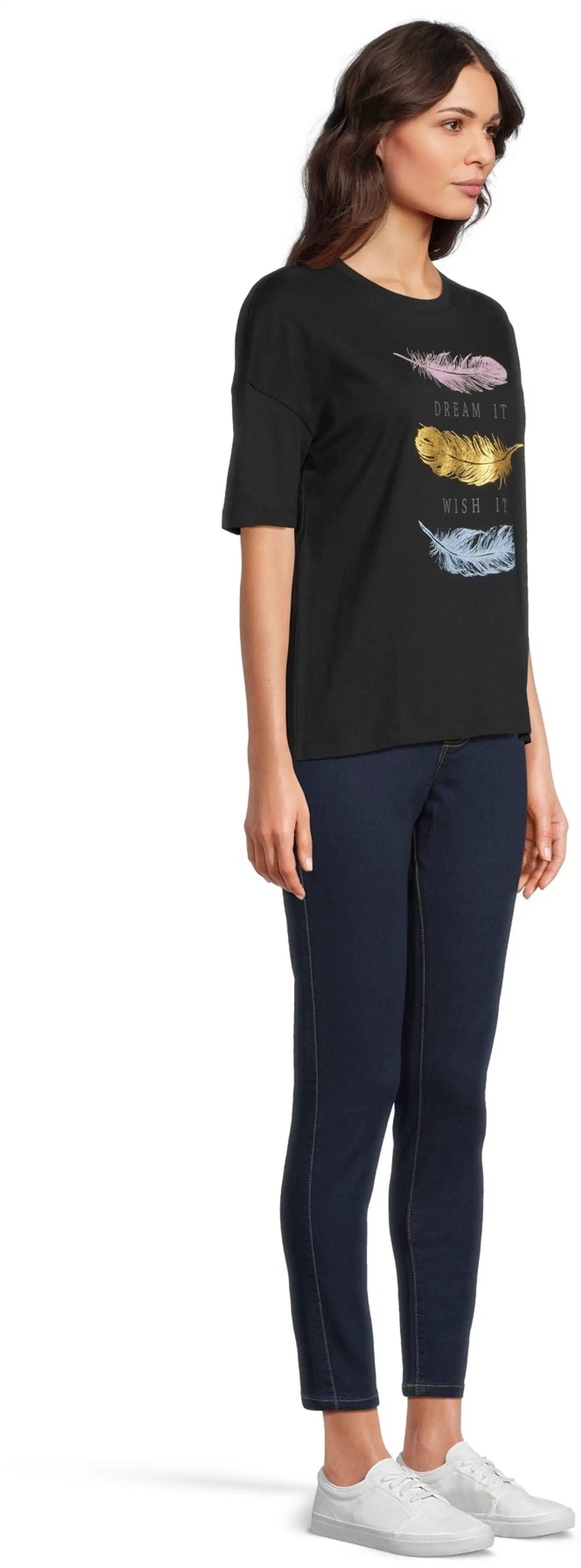 House naisten t-paita print 213H261405 - BLACK - 4