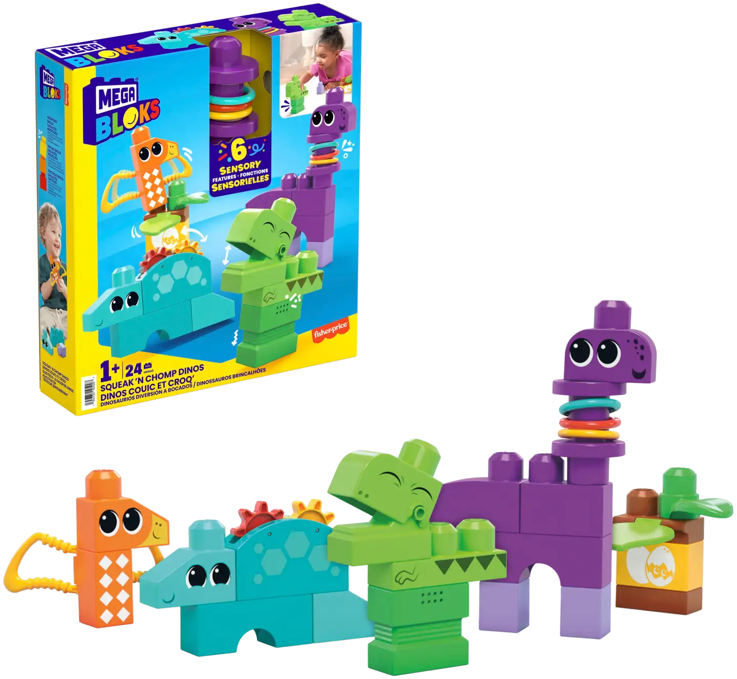 Mega Bloks Squeak 'N Chomp Dinos Hkn43 - 1