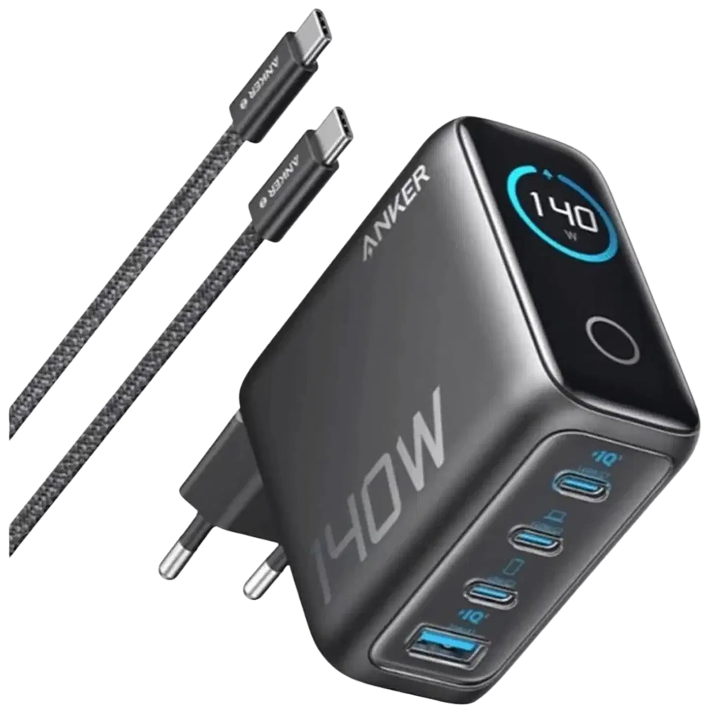 Anker Laptop verkkolaturi, 140W, harmaa
