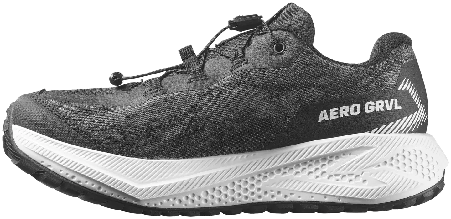 Salomon Aero gravel waterproof junior, vedenpitävä juoksukenkä - Black/White/Black - 2
