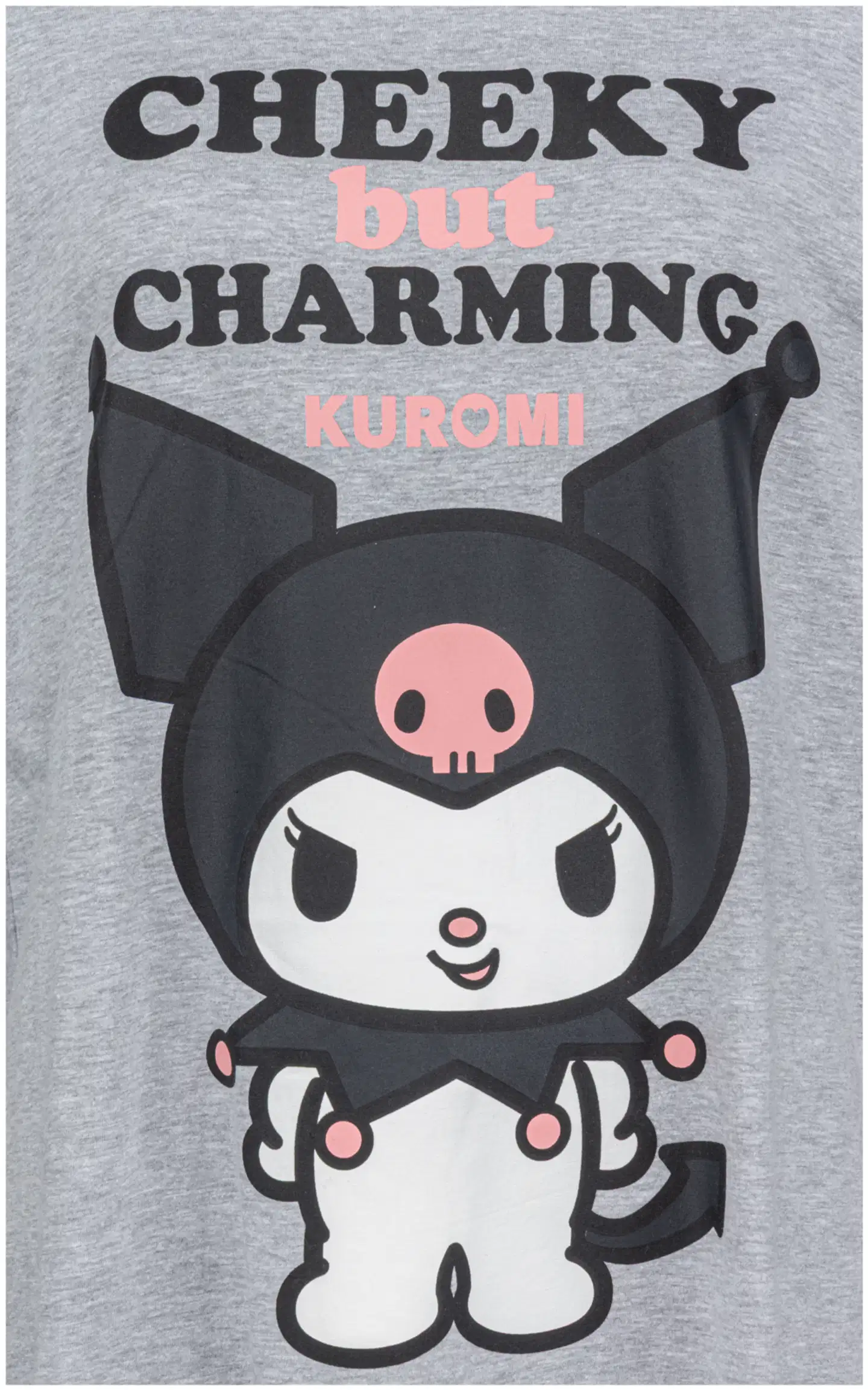 Kuromi naisten lyhyt yöpaita A4-9958 - Grey melange - 2