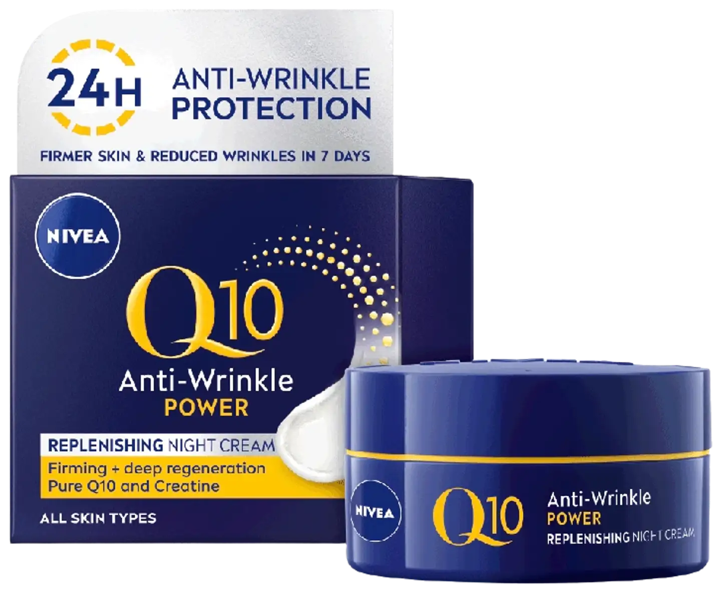 NIVEA 50ml Q10 Power Anti-Wrinkle Replenishing Night Cream -yövoide - 2