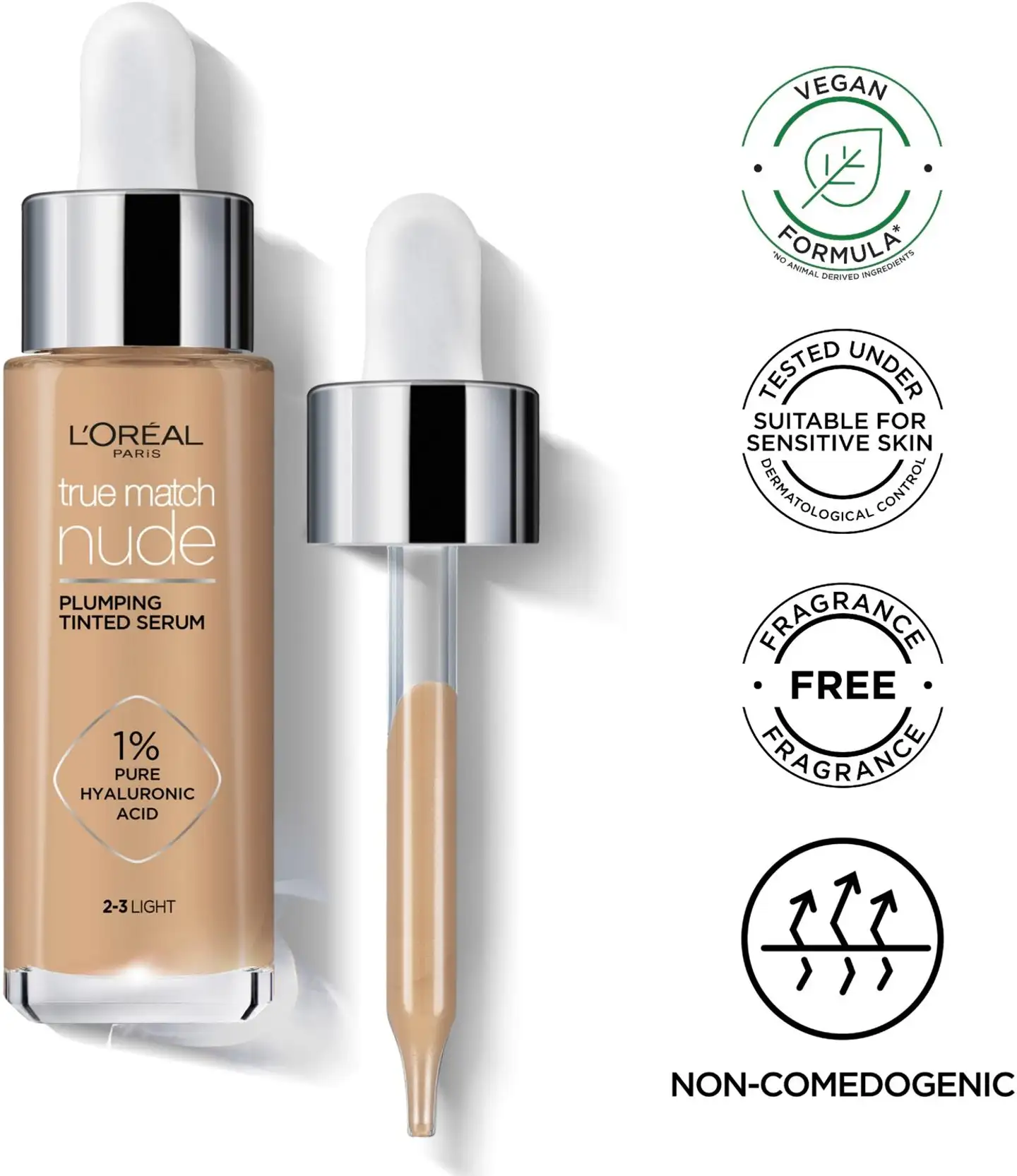 L'Oréal Paris True Match Nude Plumping Tinted Serum meikkivoide 30 ml - 0,5-2 Very Light - 8