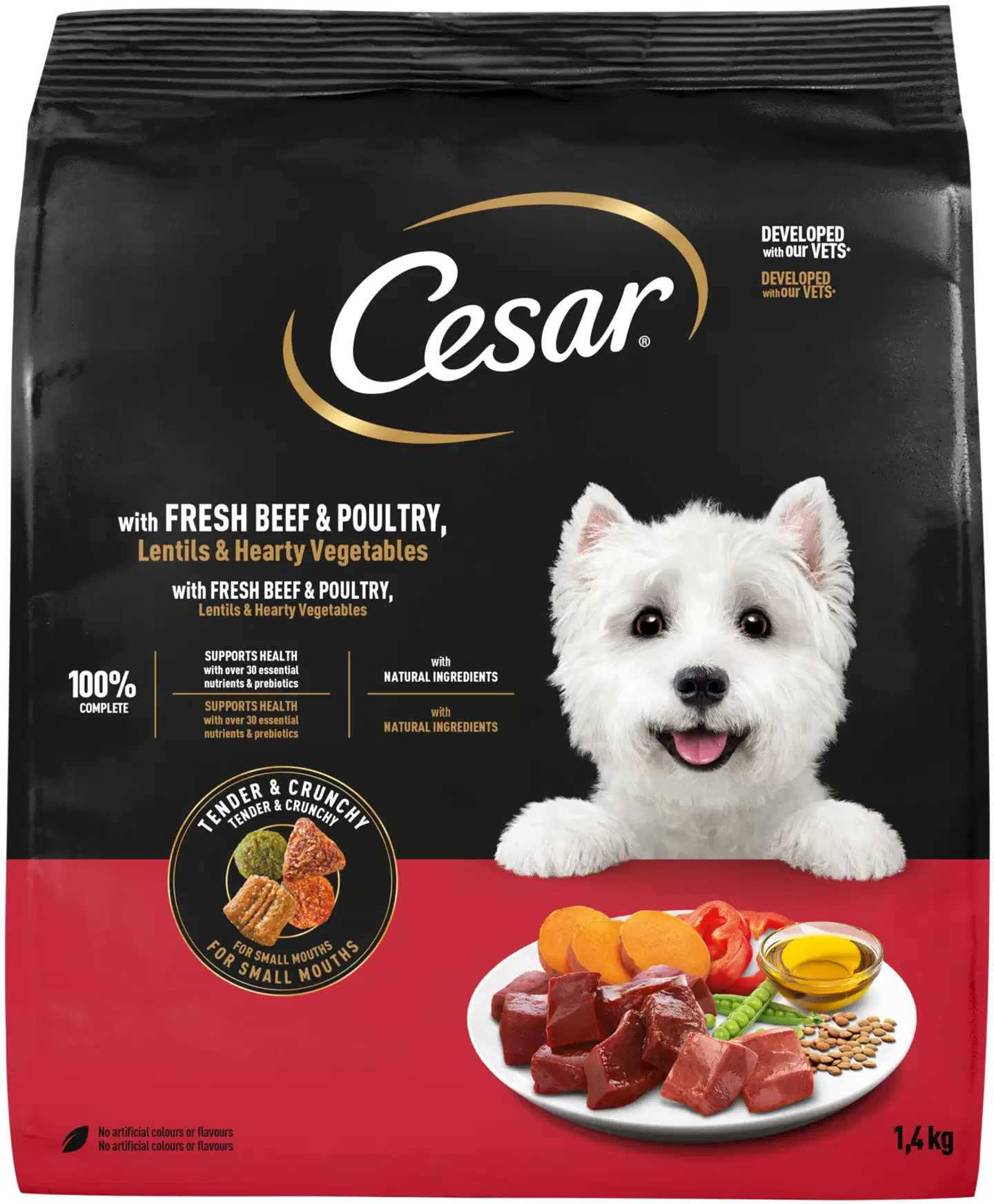 CESAR 1,4 kg Härkää, kanaa & Kasviksia