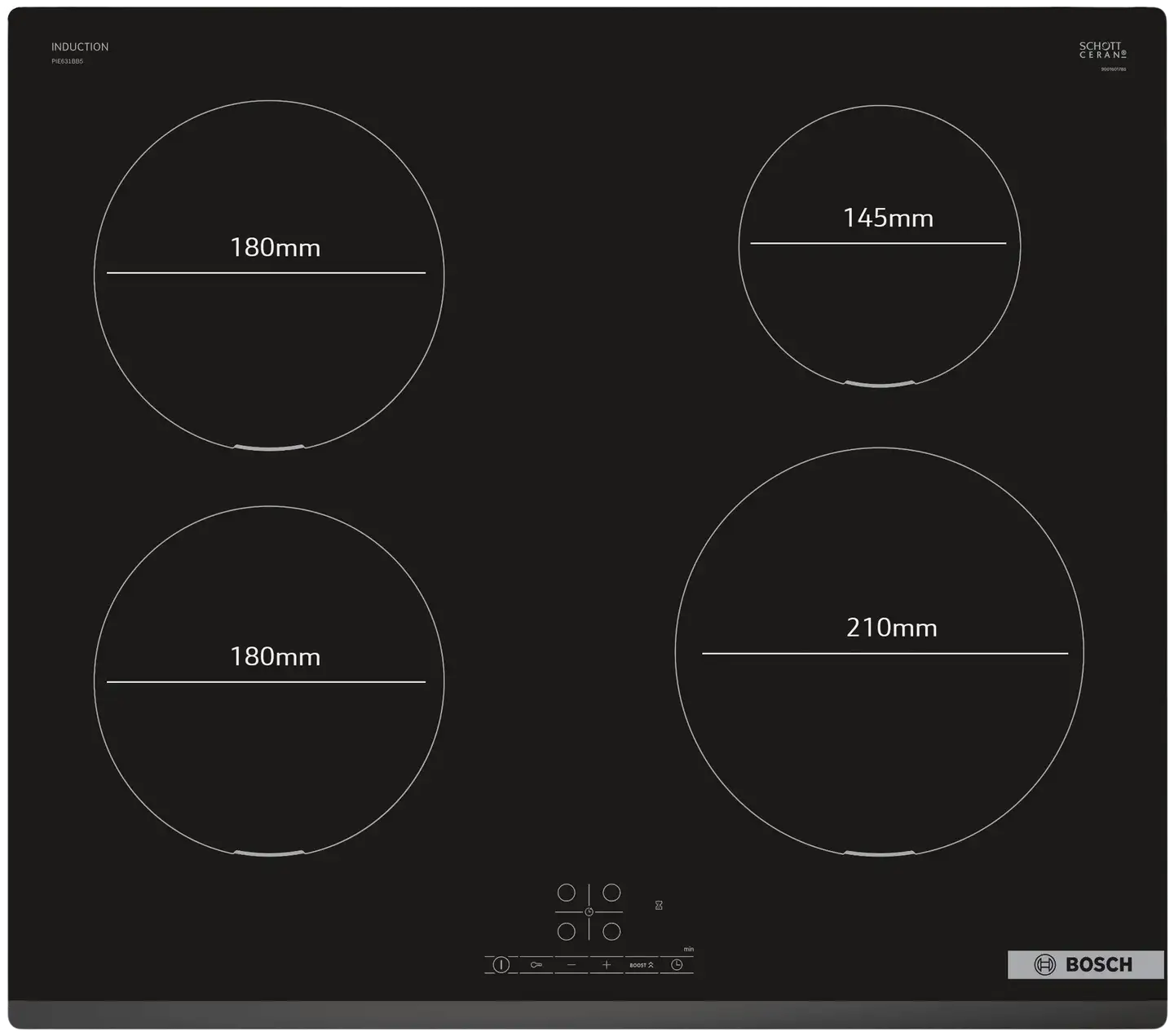 Bosch induktiokeittotaso PIE631BB5E 60 cm musta - 2