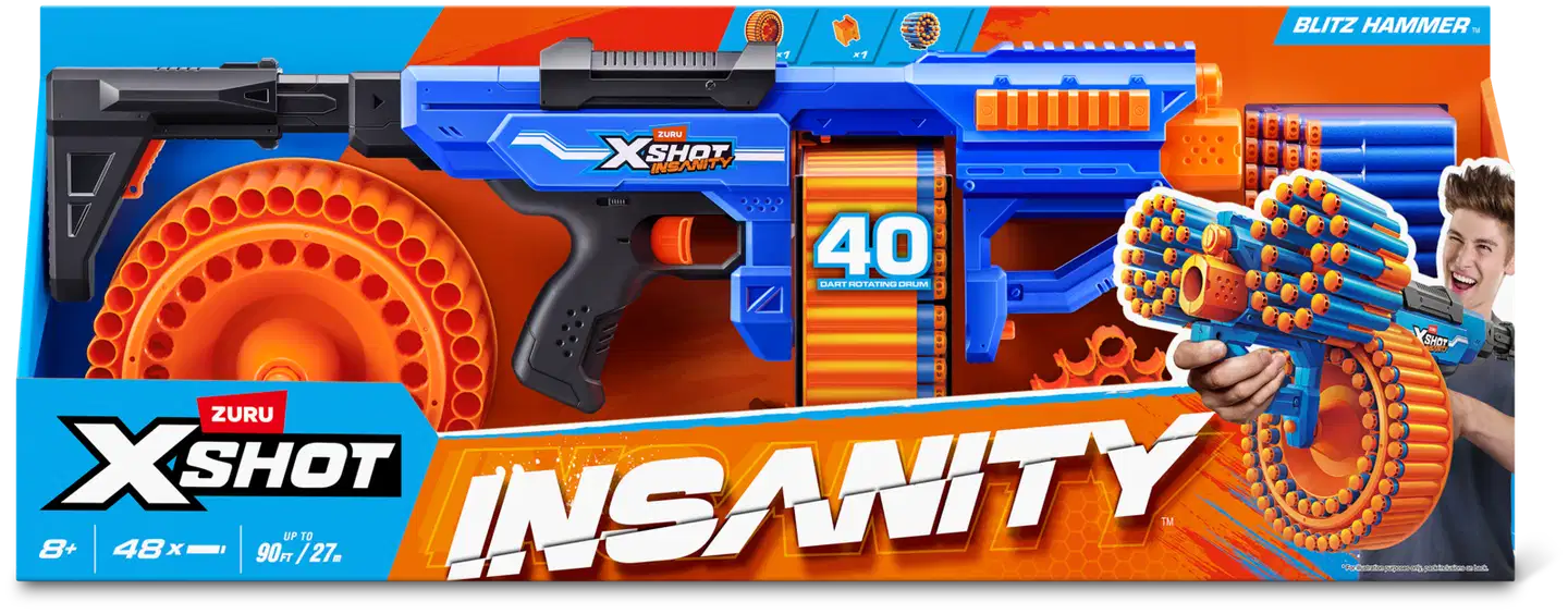 X-Shot vaahtomuoviblasteri Insanity Blitz Hammer - 5