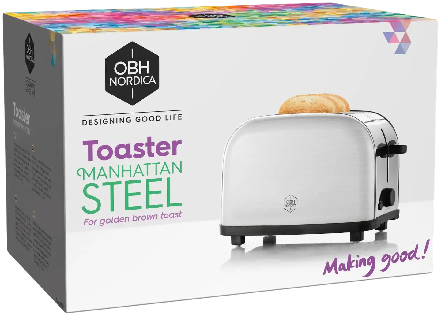 OBH Nordica 2-viipaleen leivänpaahdin Manhattan 2267 - 5