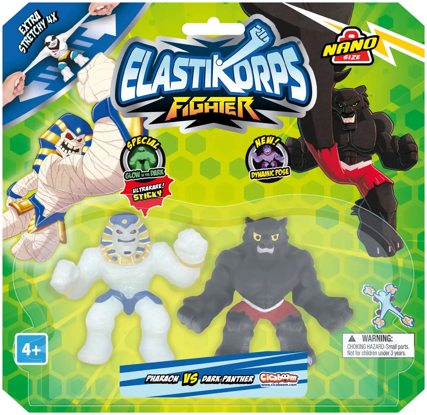 Elastikorps Nano Fighters -kamppailufiguurit 2 kpl - 6