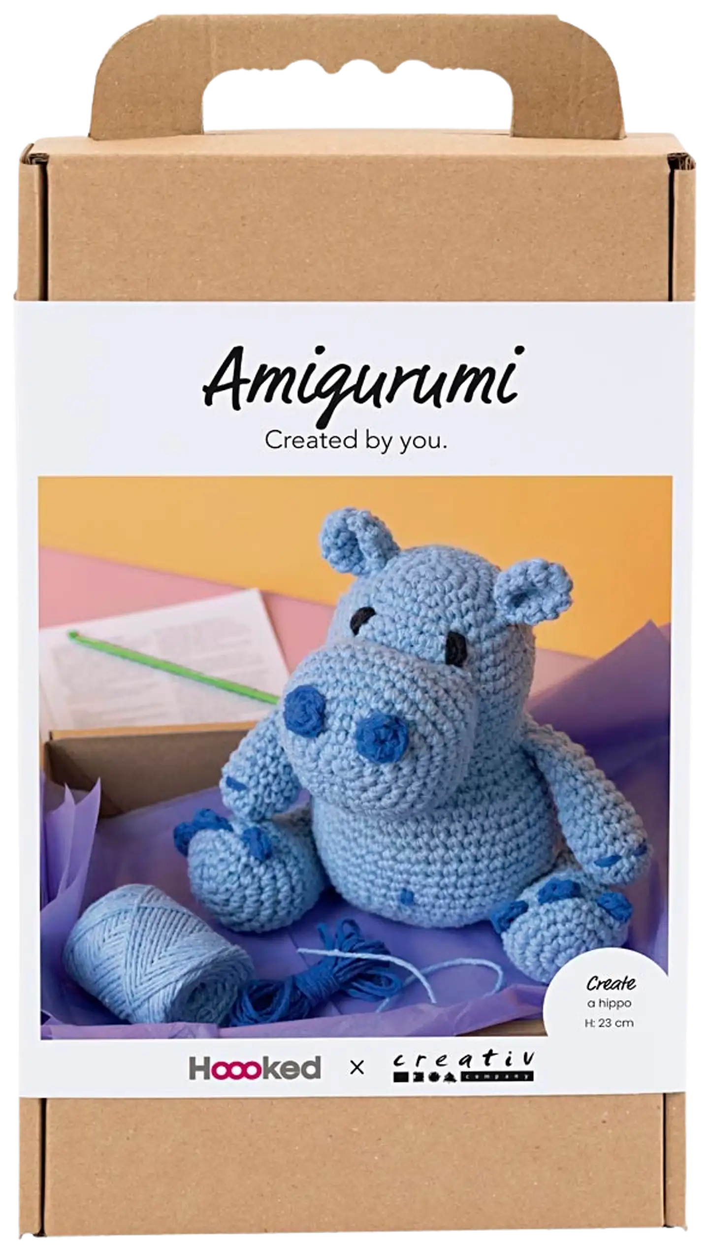Amigurumi Askartelusetti, Virtahepo, sininen, vaaleansininen, 1pkk/ 1 pkt - 1
