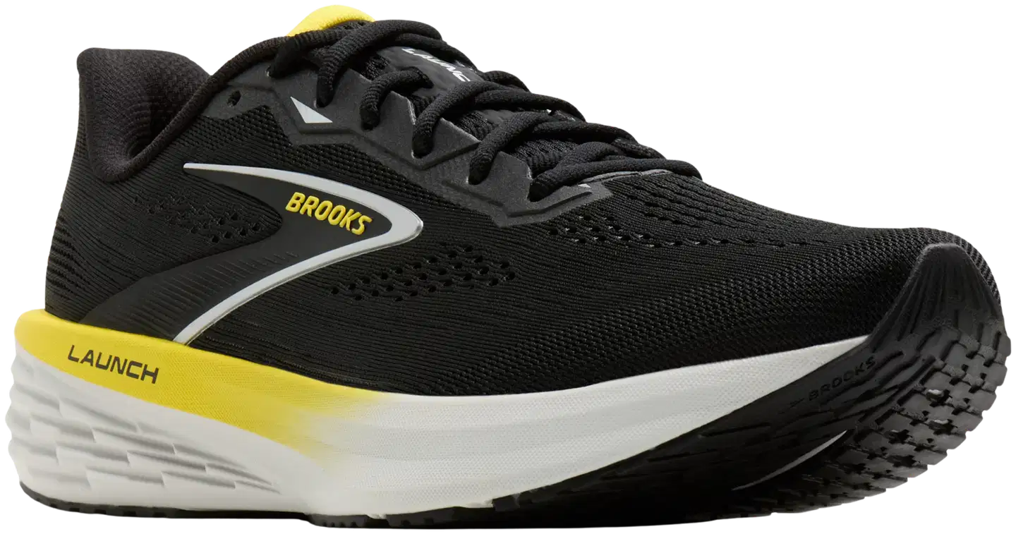 Brooks miesten juoksukengät Launch 12 - Black/Cyber Yellow/Oyster - 1
