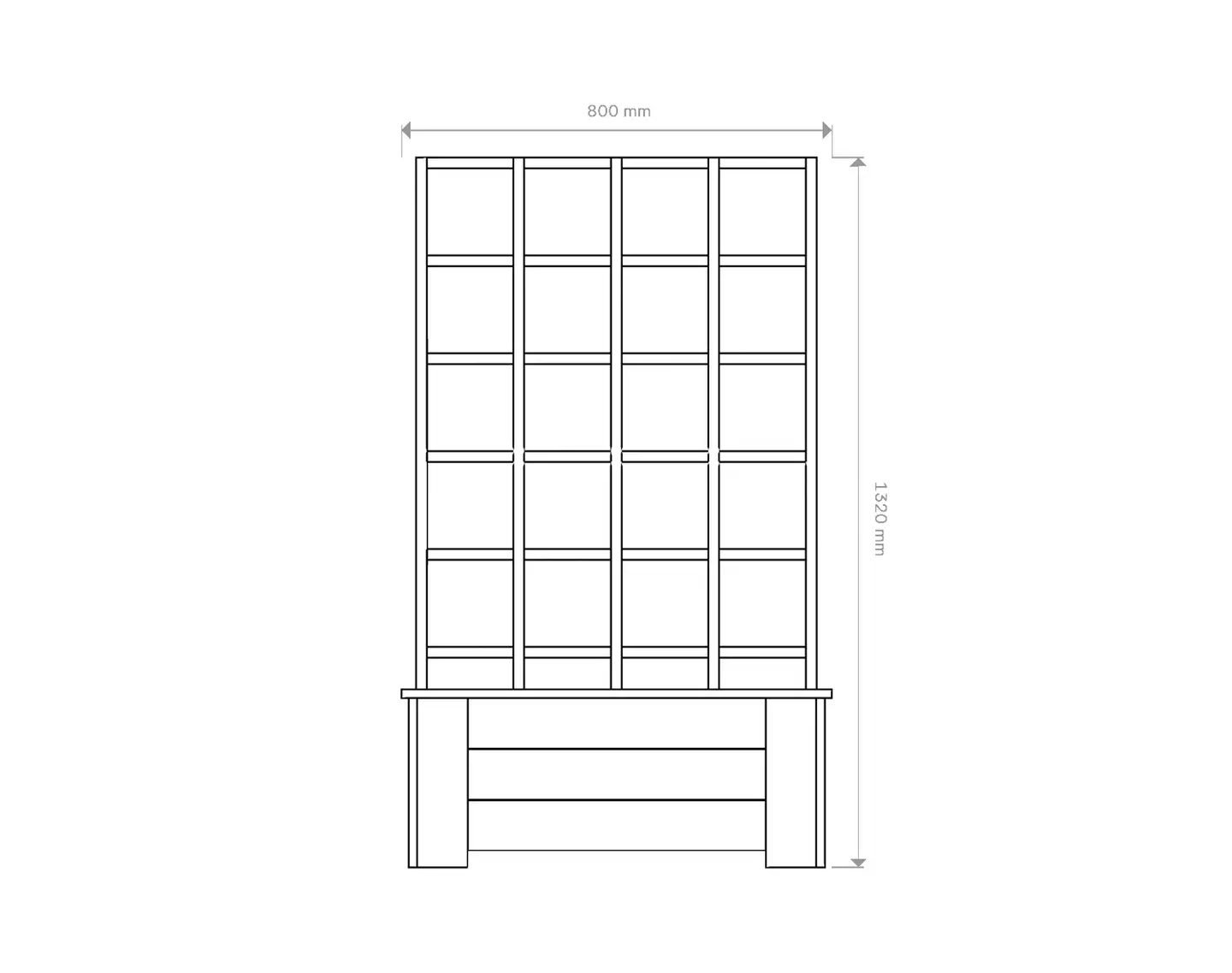 Miljöörakennus köynnösritilälaatikko valkoinen 132x30x80 cm - 3
