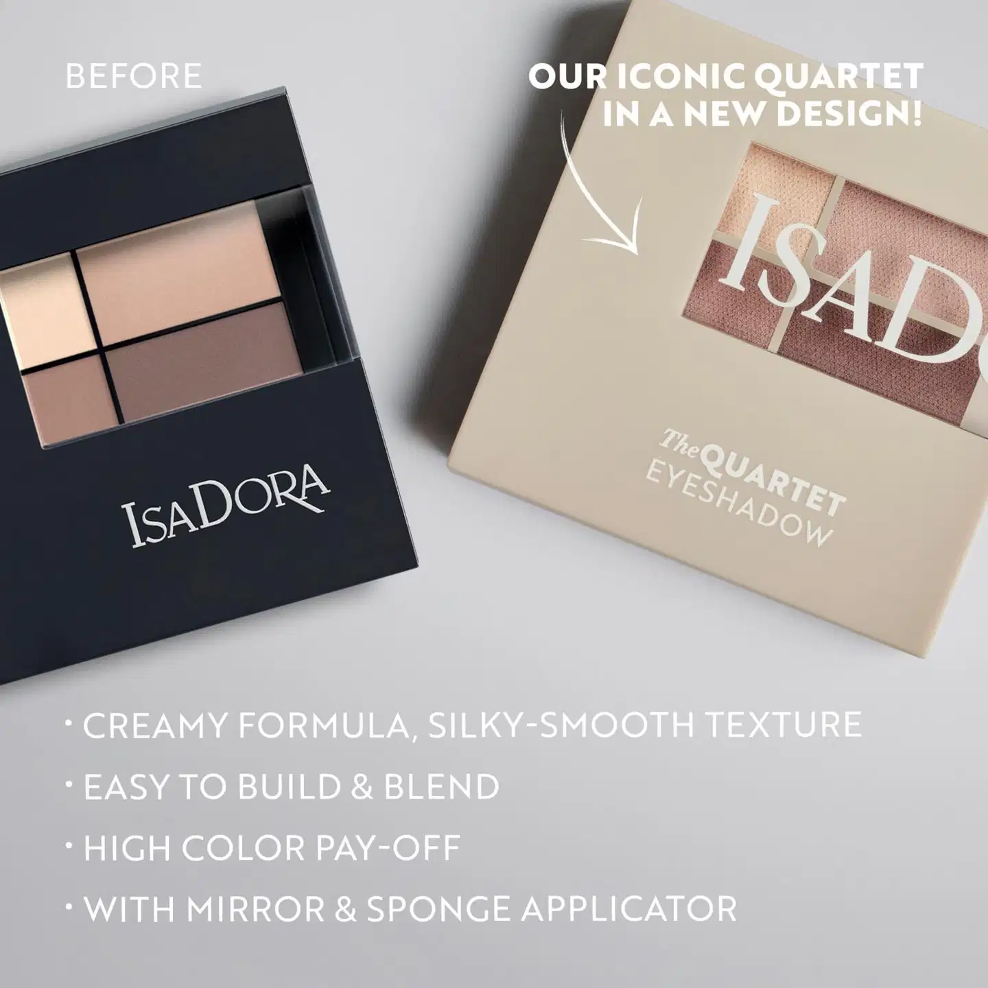 Isadora The Eyeshadow Quartet luomiväripaletti 04 Cappuccino 3,5 g - 04 Cappuccino - 4