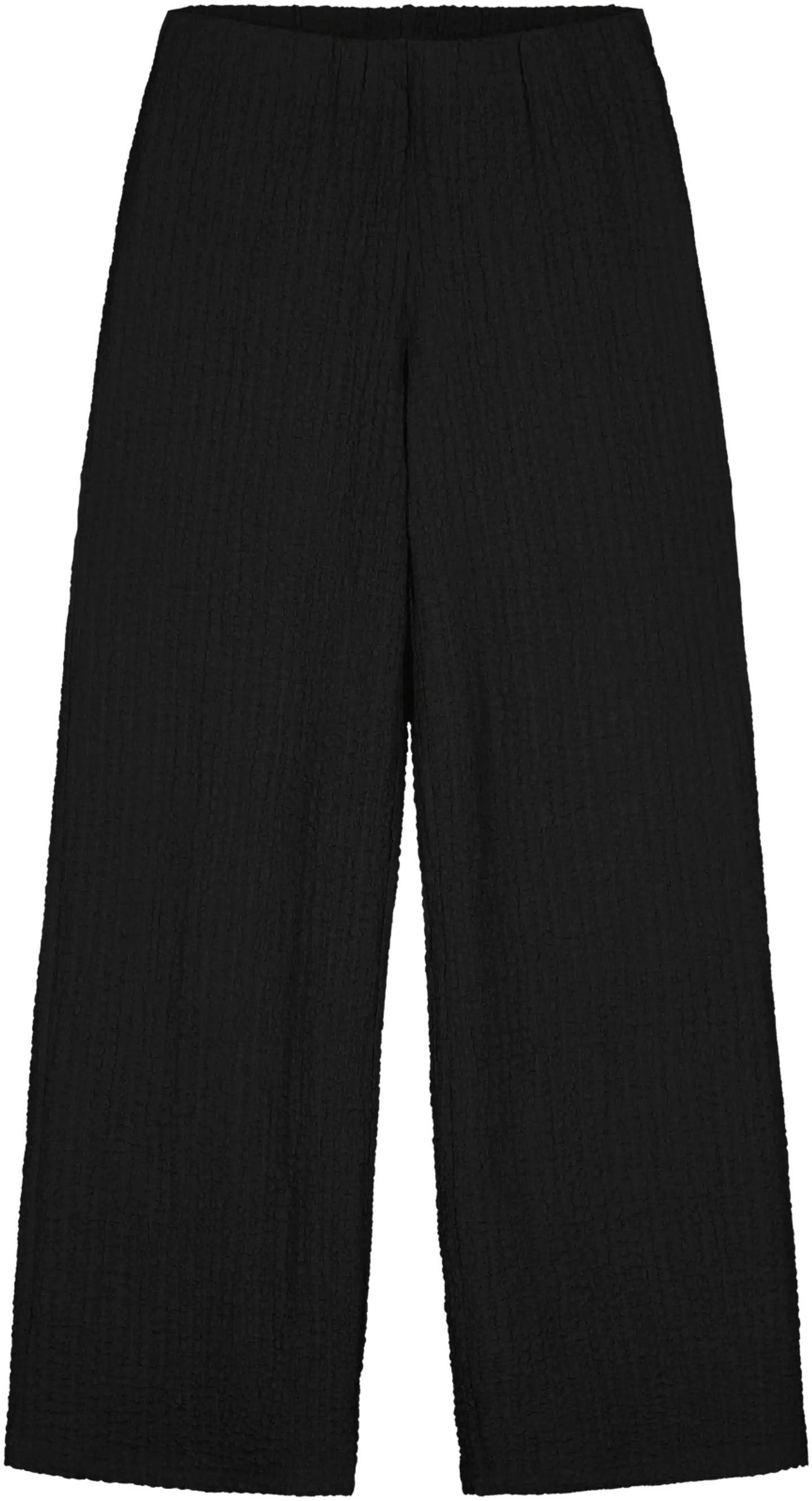 WKLY. naisten leveät trikoohousut 222W090220 - BLACK - 1