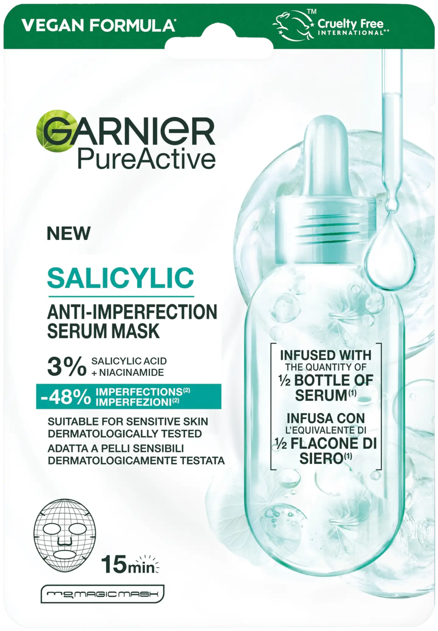 Garnier PureActive Salicylic Anti-Pimple seeruminaamio epäpuhtaalle iholle 1 pc
