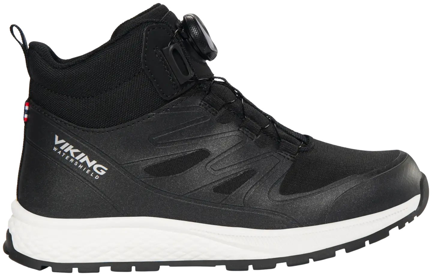 Viking lasten vedenpitävä ulkoilukenkä Equip Mid BOA - BLACK - 1
