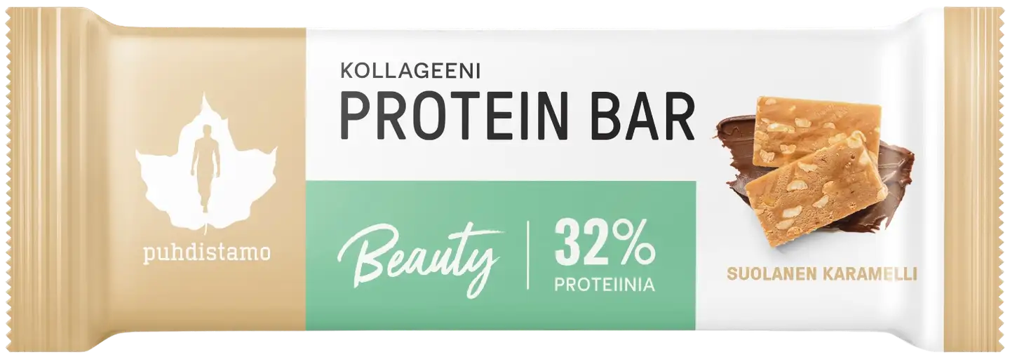 Puhdistamo Kollageeni Beauty proteiinipatukka Suolainen Karamelli 30 g