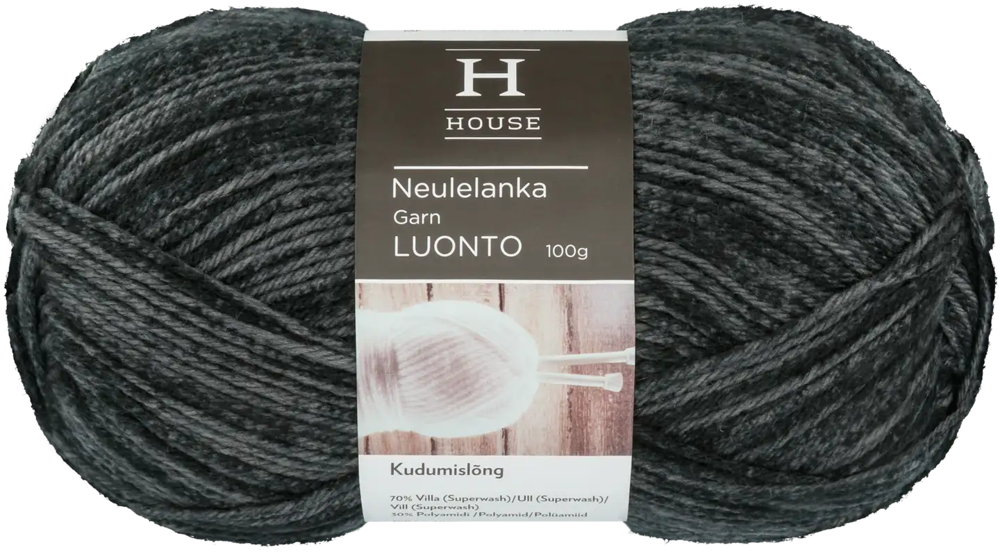 House kuviolanka Luonto 100 g Black 217/gray 13776 - 1