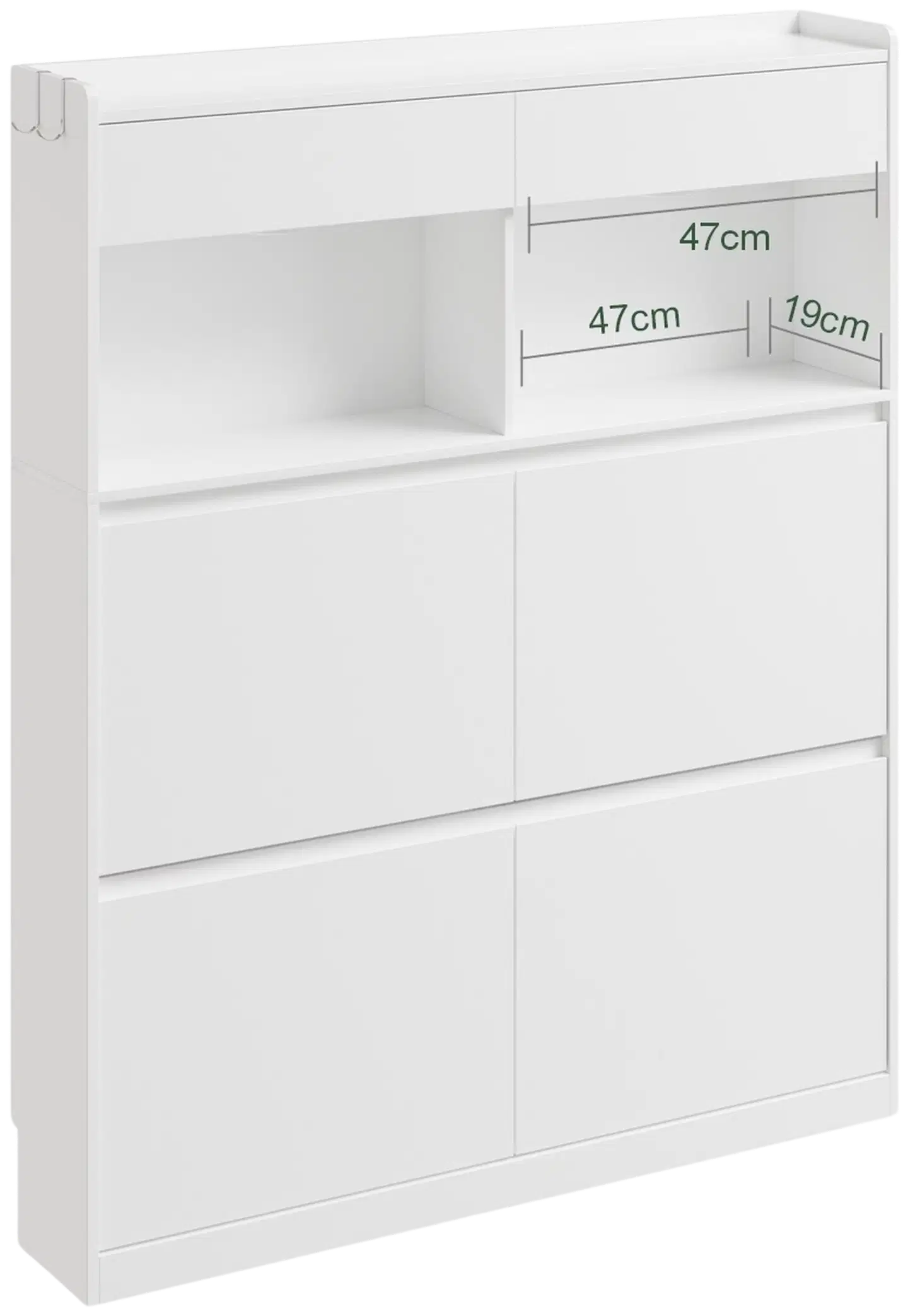 SoBuy kenkäkaappi valkoinen FSR224-E-W - 3
