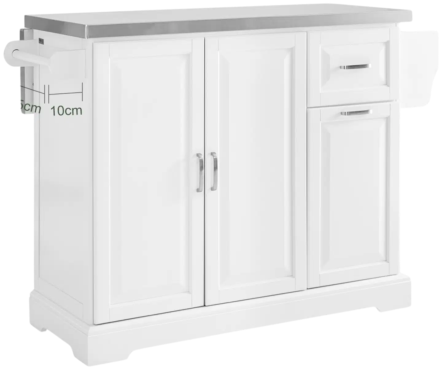 SoBuy keittiövaunu valkoinen FKW128-II-ST - 3