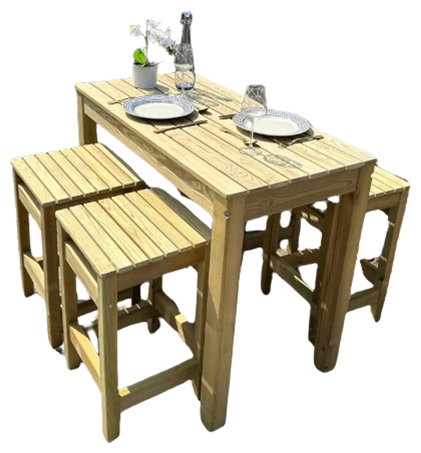 Birgit baarituoli 40x40cm, korkeus 66cm, kestopuu vihreä - 4