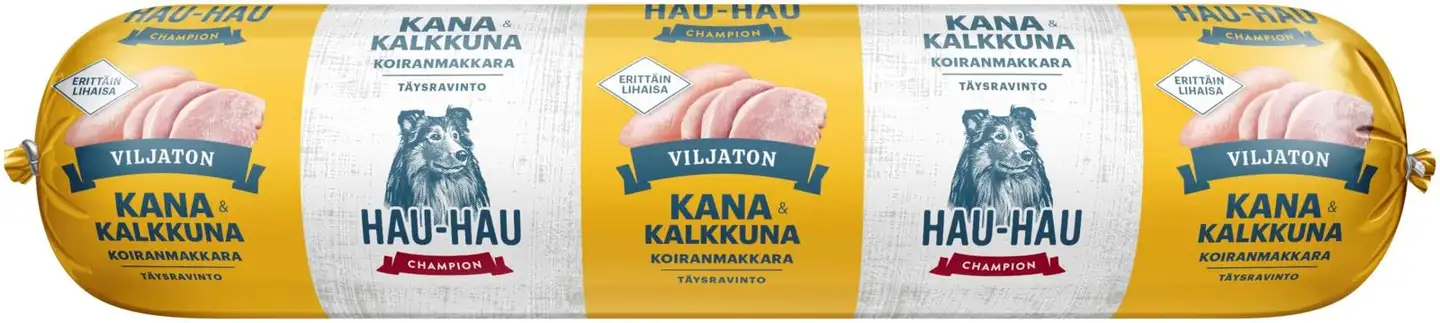 Hau-Hau Champion Viljaton koiranmakkara kana-kalkkuna täysravinto 350 g