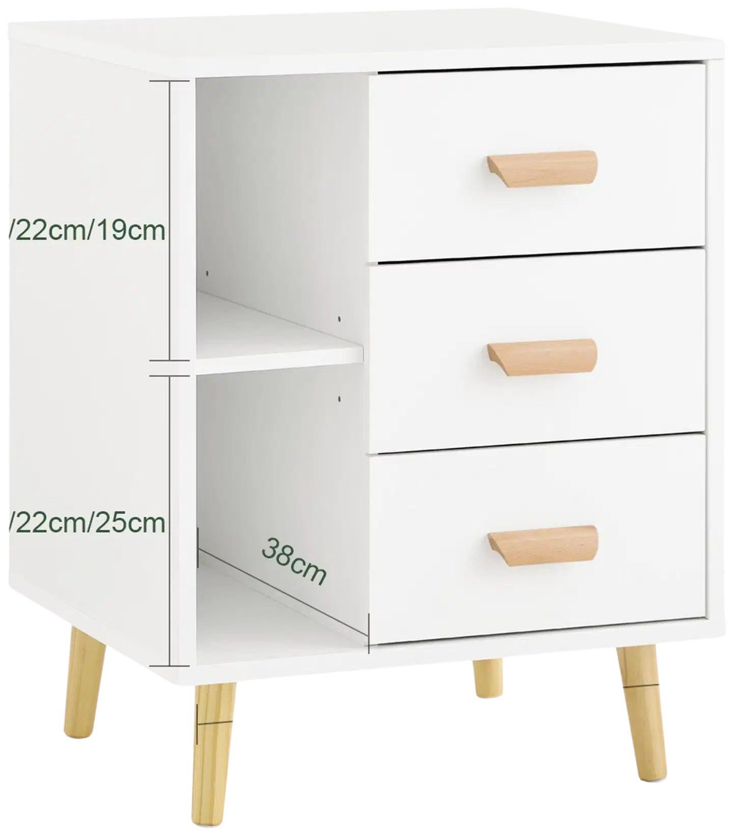 SoBuy yöpöytä valkoinen FBT95-W - 2