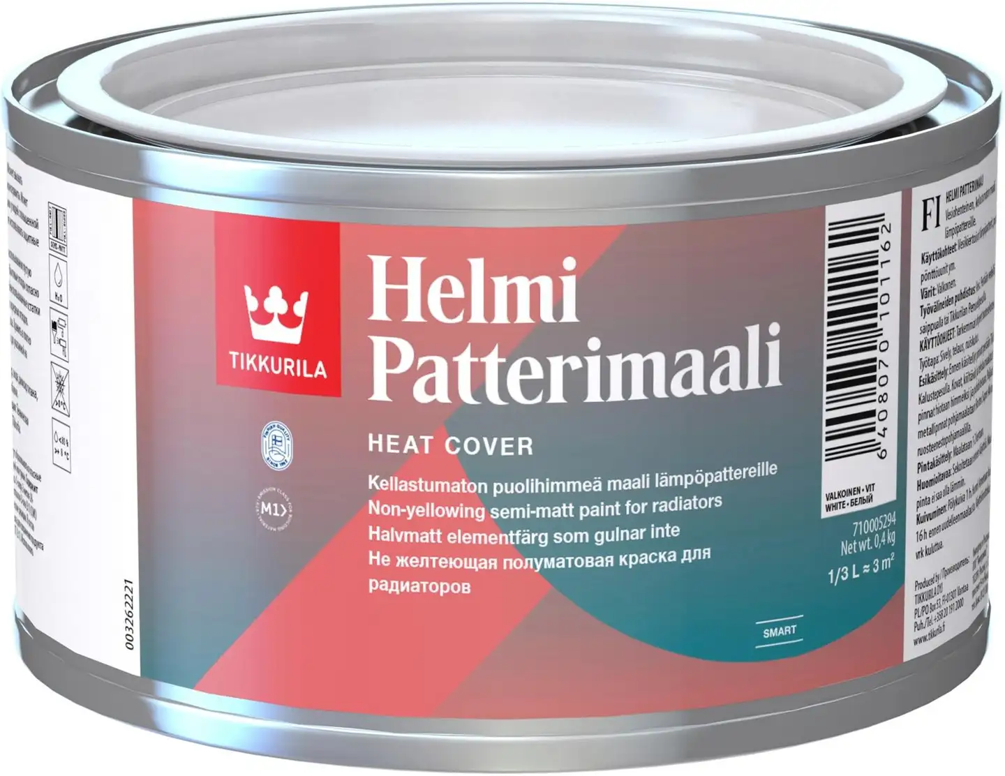 Tikkurila patterimaali Helmi 0,33 l valkoinen 595L puolihimmeä