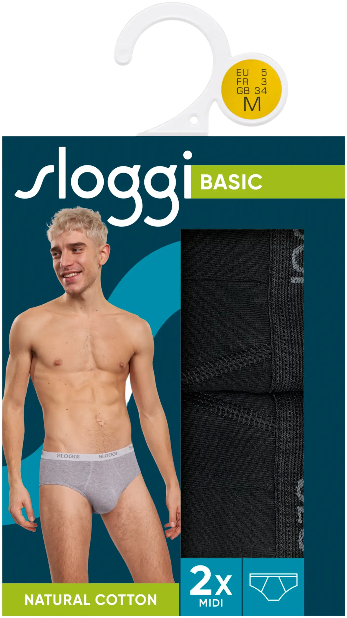 sloggi men Basic H Midi briefs 2-pack - BLACK - 1